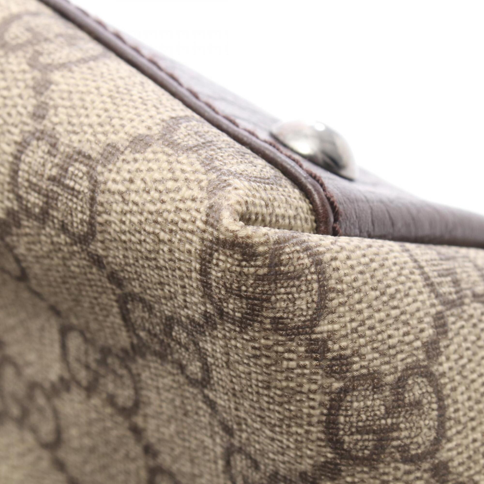 Gucci Beige Brown Gg Plus Leather Handbag Tote Bag (Pre-Owned)