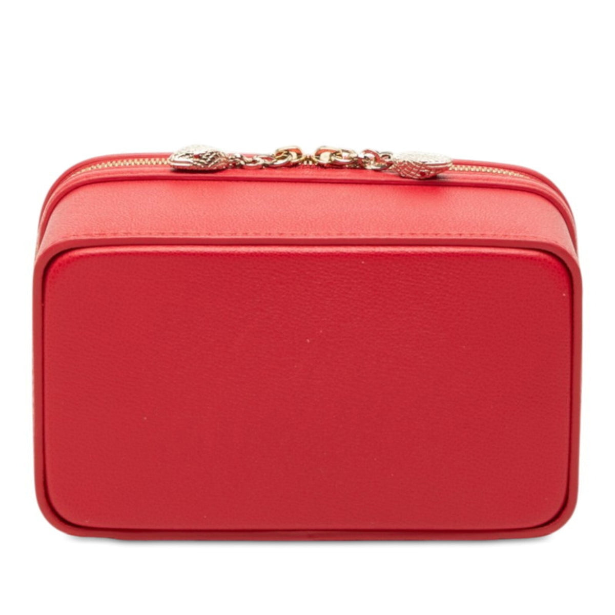 Bvlgari Red Color Leather Handbag Shoulder Bag Vanity Bag (Pre-Owned)