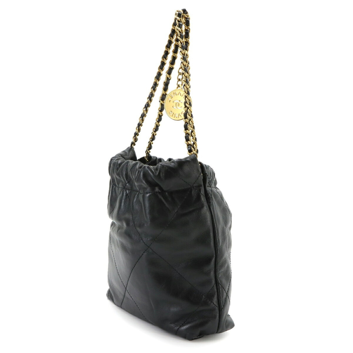 Chanel Black Leather Handbag Shoulder Bag (Pre-Owned)
