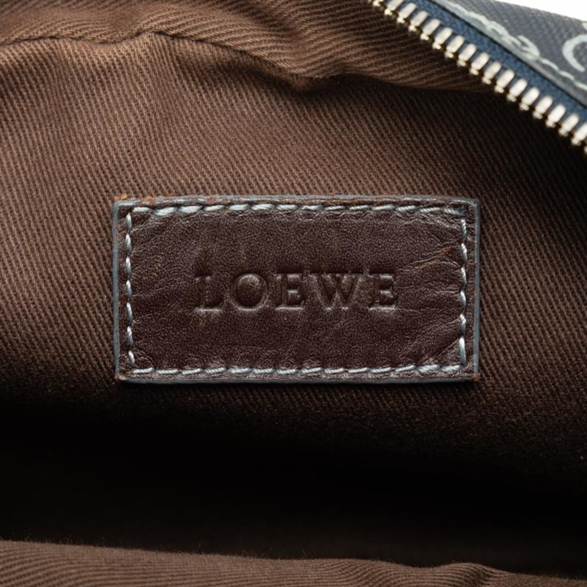 Loewe Brown Navy Pvc Leather Pouch (Pre-Owned)