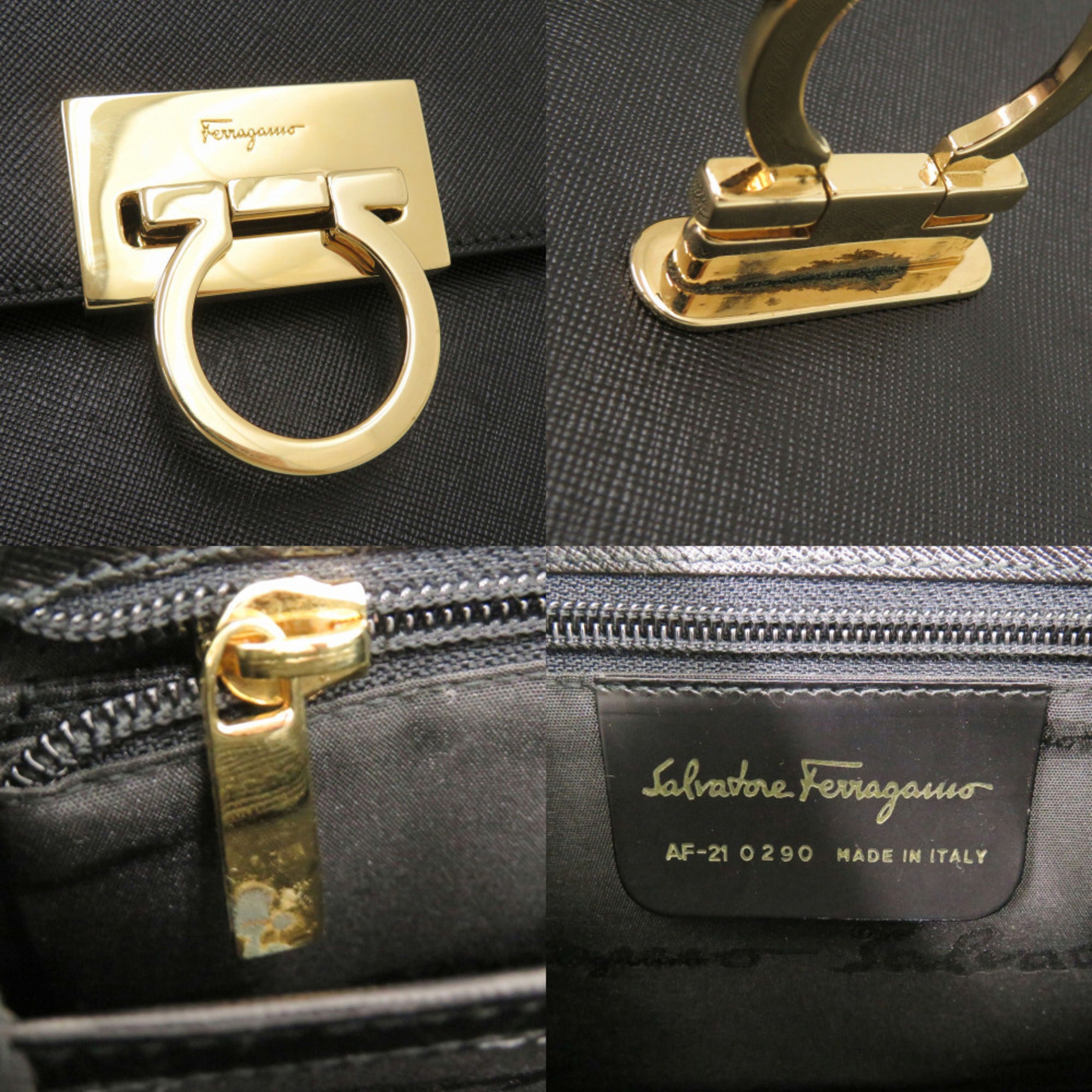 Salvatore Ferragamo Black Leather Handbag (Pre-Owned)