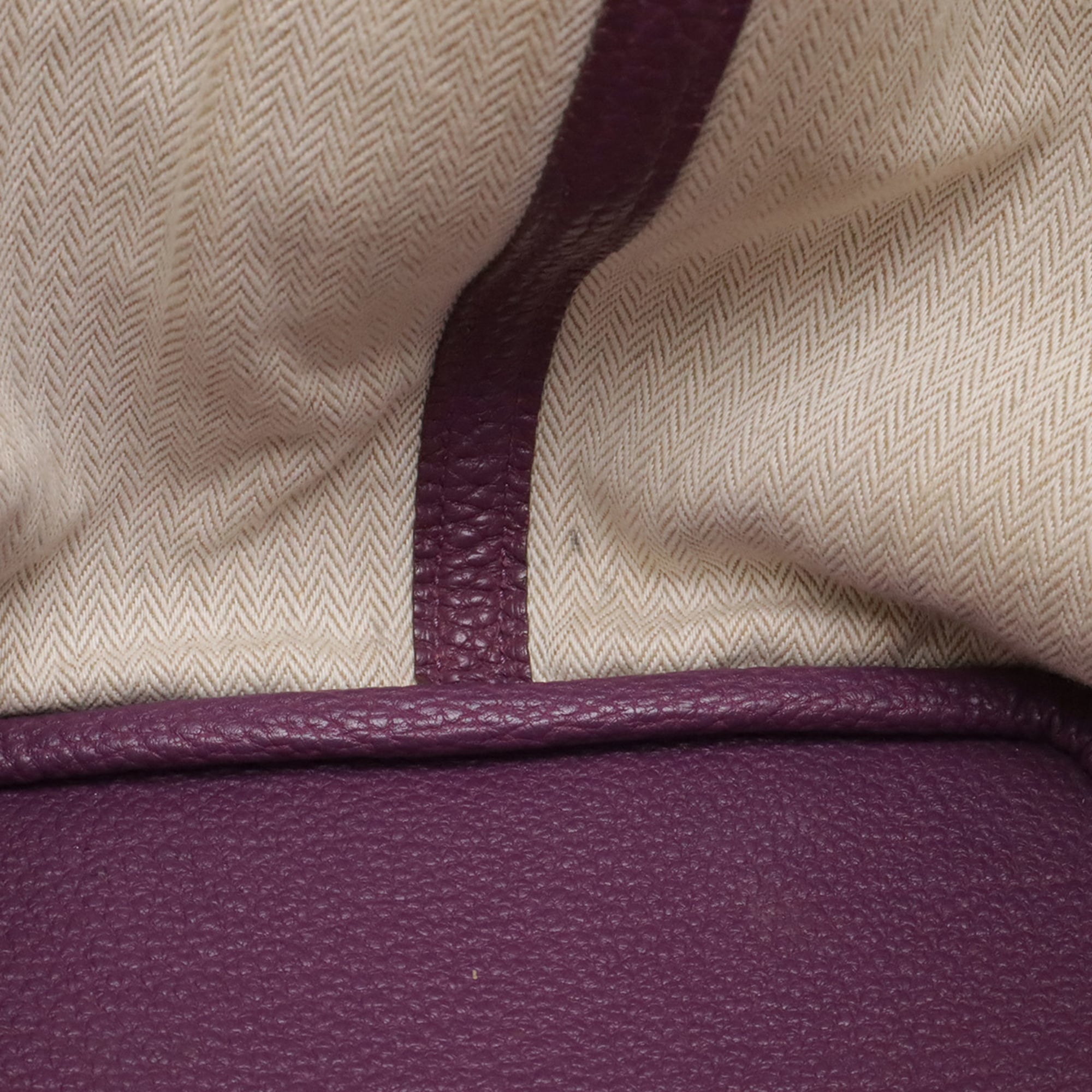 Hermes Cassis Purple Yellow Negonda Leather Handbag Tote Bag (Pre-Owned)
