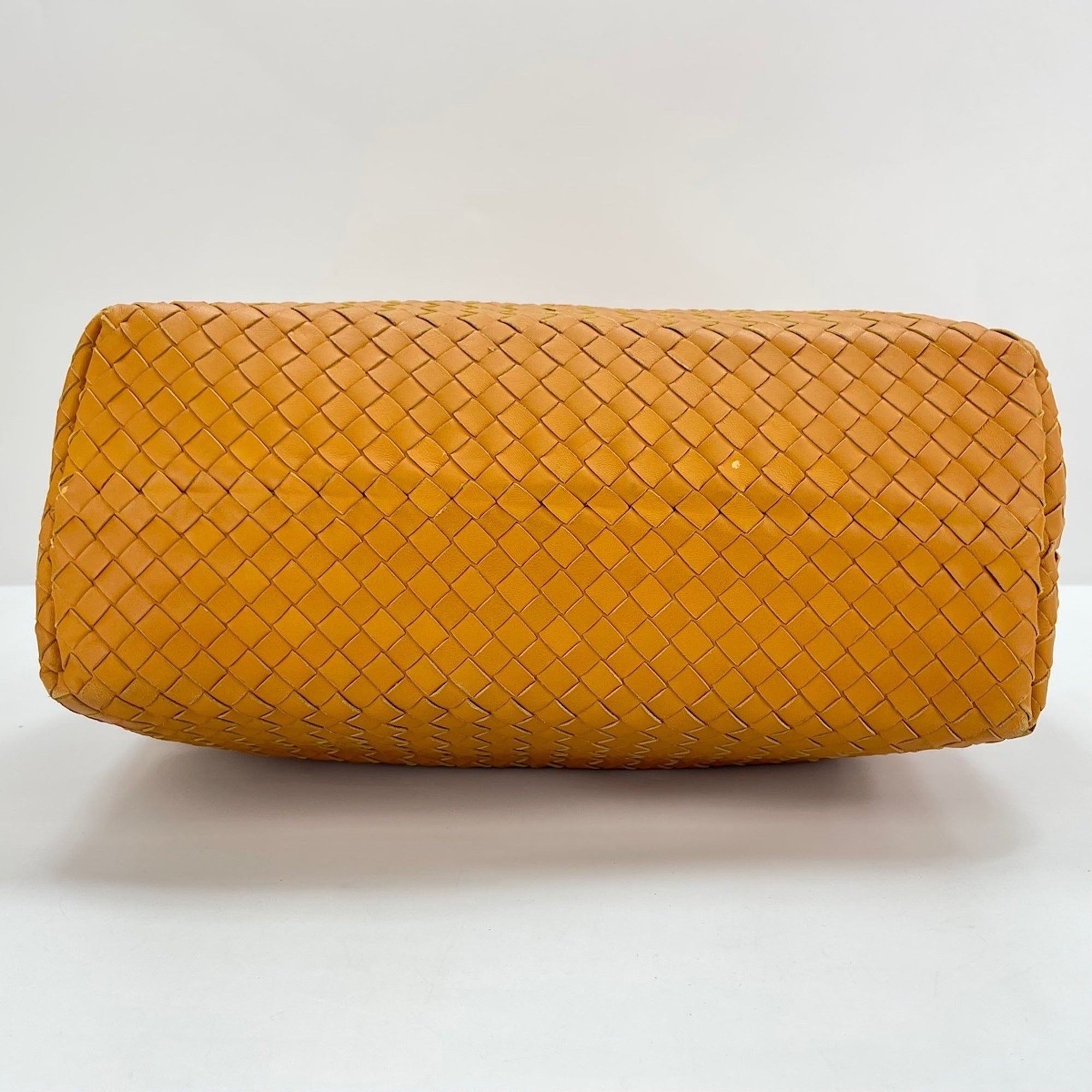 Bottega Veneta Intrecciato Yellow Leather Shoulder Bag (Pre-Owned)