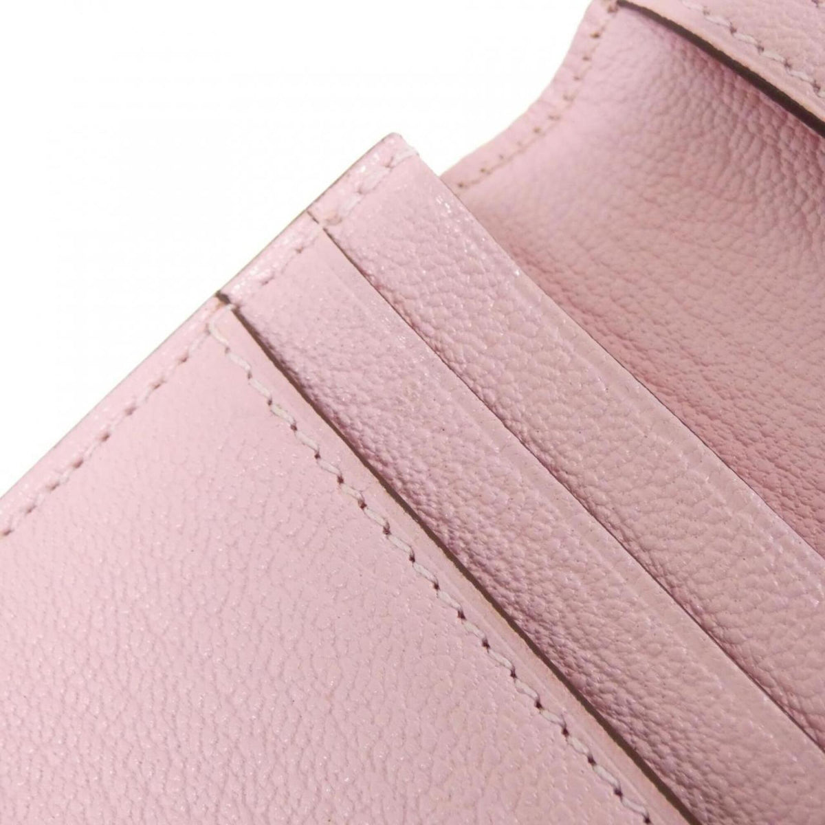 Hermes Rose Sakura Chevre Leather Long Wallet (Bi-Fold) (Pre-Owned)