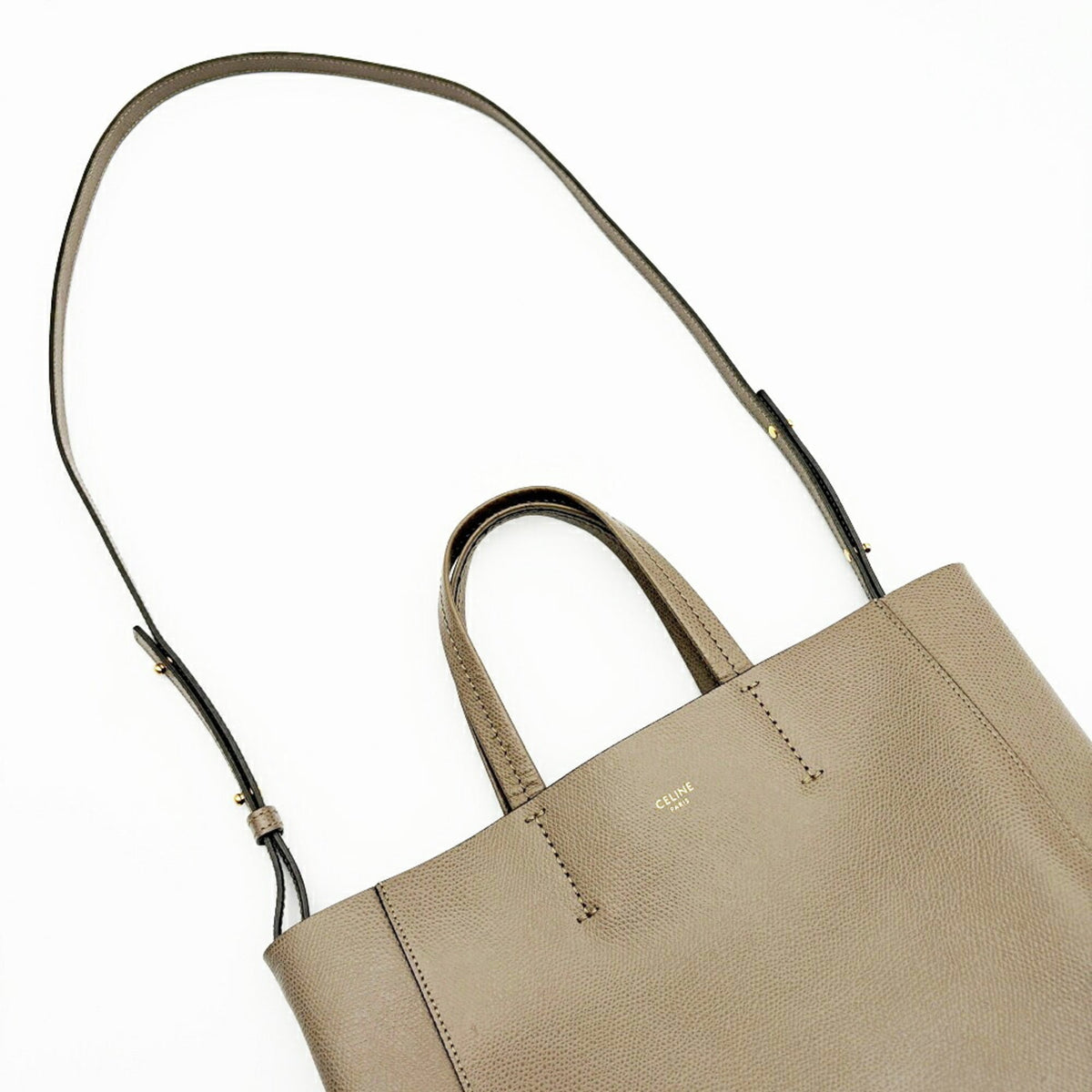 Celine Grayish Leather Shoulder Bag Tote Bag (Pre-Owned)