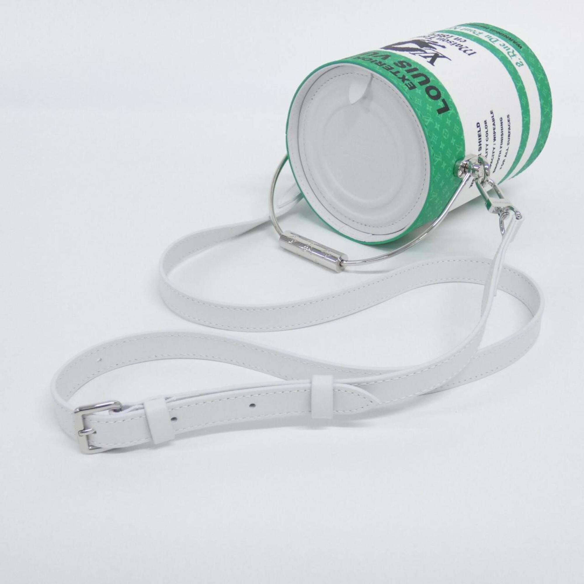 Louis Vuitton Green White Coated Canvas Handbag (Pre-Owned)