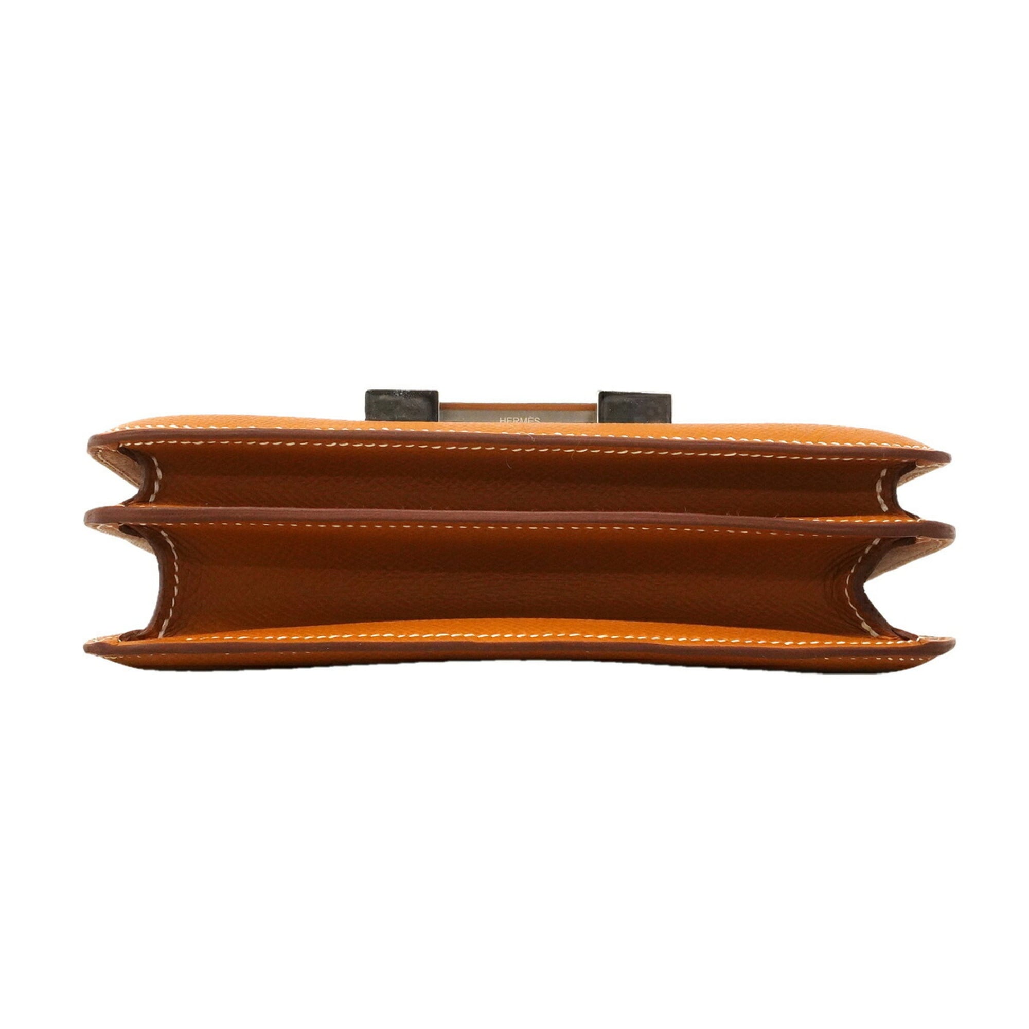 Hermes Gold Leather Shoulder Bag (Pre-Owned)