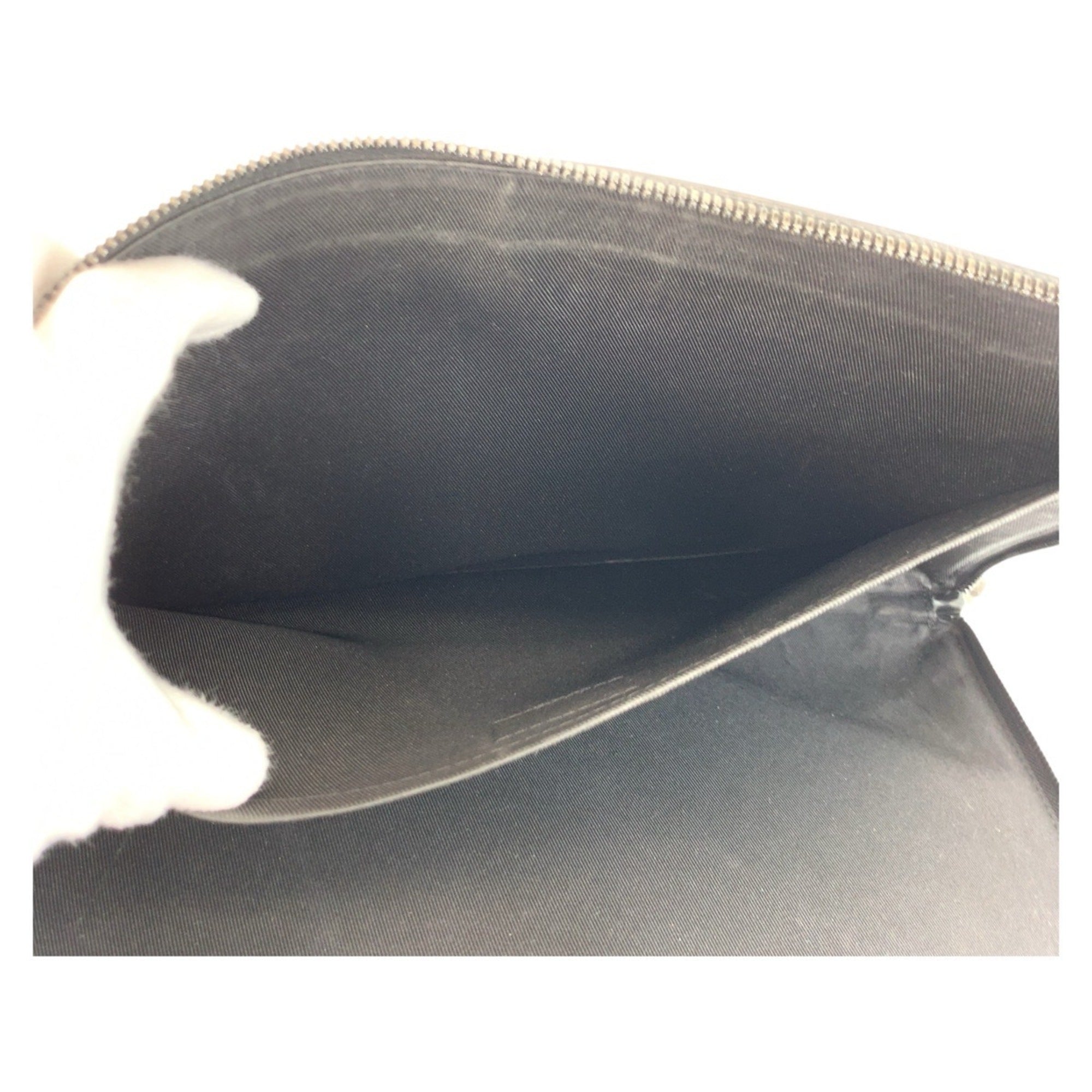 Louis Vuitton Black Gray Pvc Leather Clutch Bag Pochette (Pre-Owned)