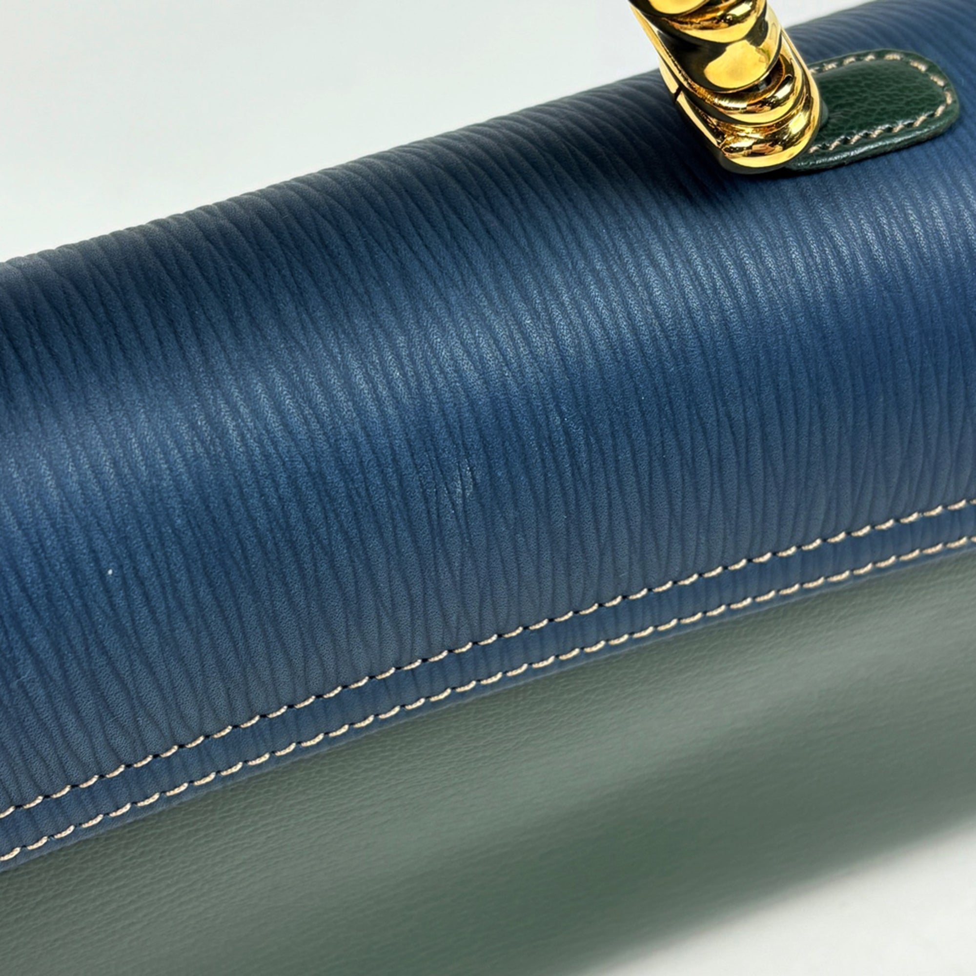 Loewe Blue Green Leather Handbag (Pre-Owned)
