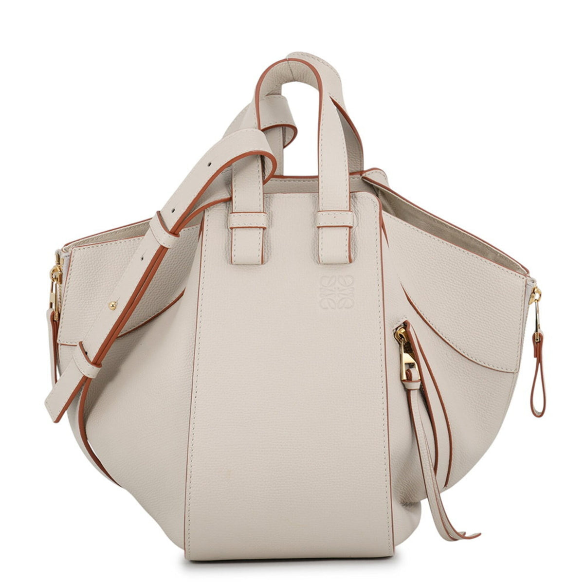 Loewe Hammock Gold Leather Handbag Shoulder Bag (Pre-Owned)