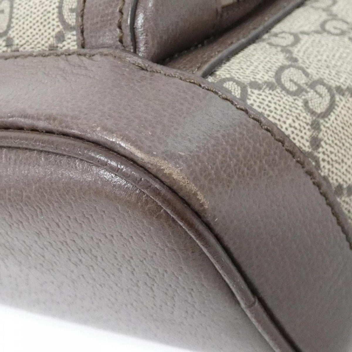 Gucci Beige Brown Gg Supreme Leather Backpack (Pre-Owned)