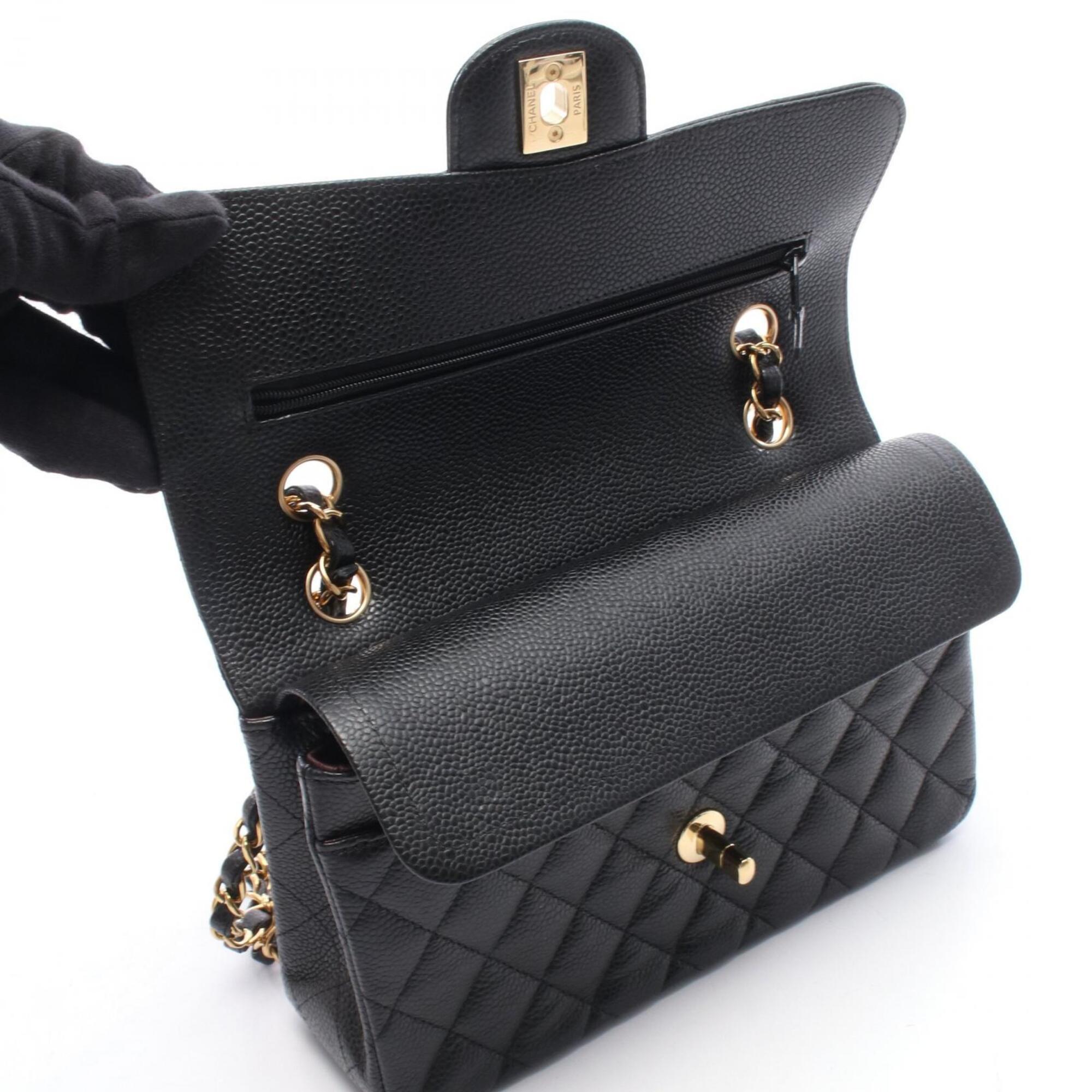 Chanel Black Grained Calfskin Handbag Shoulder Bag (Pre-Owned)