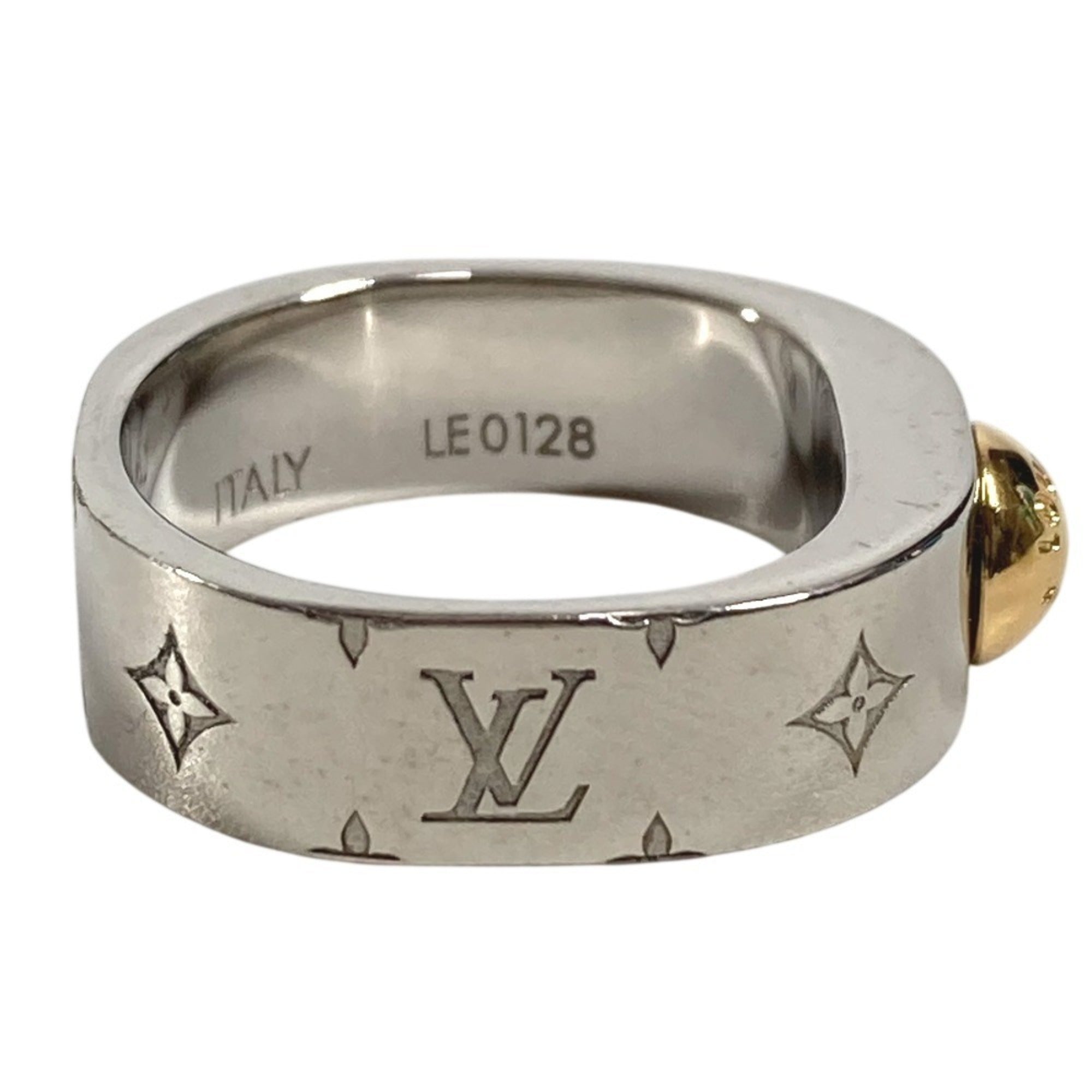 Louis Vuitton Gold Silver Metal Band Ring (Pre-Owned)