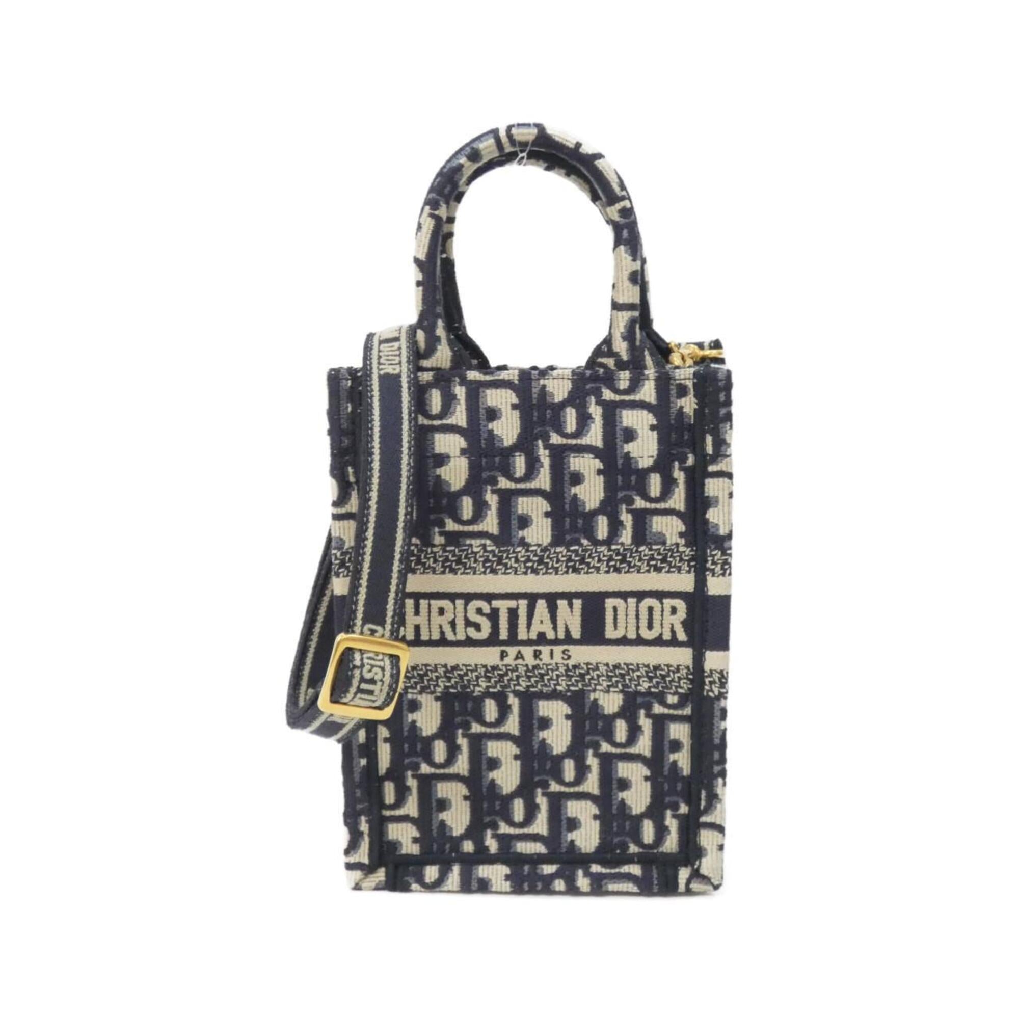 Christian Dior Blue Navy Canvas Handbag (Pre-Owned)