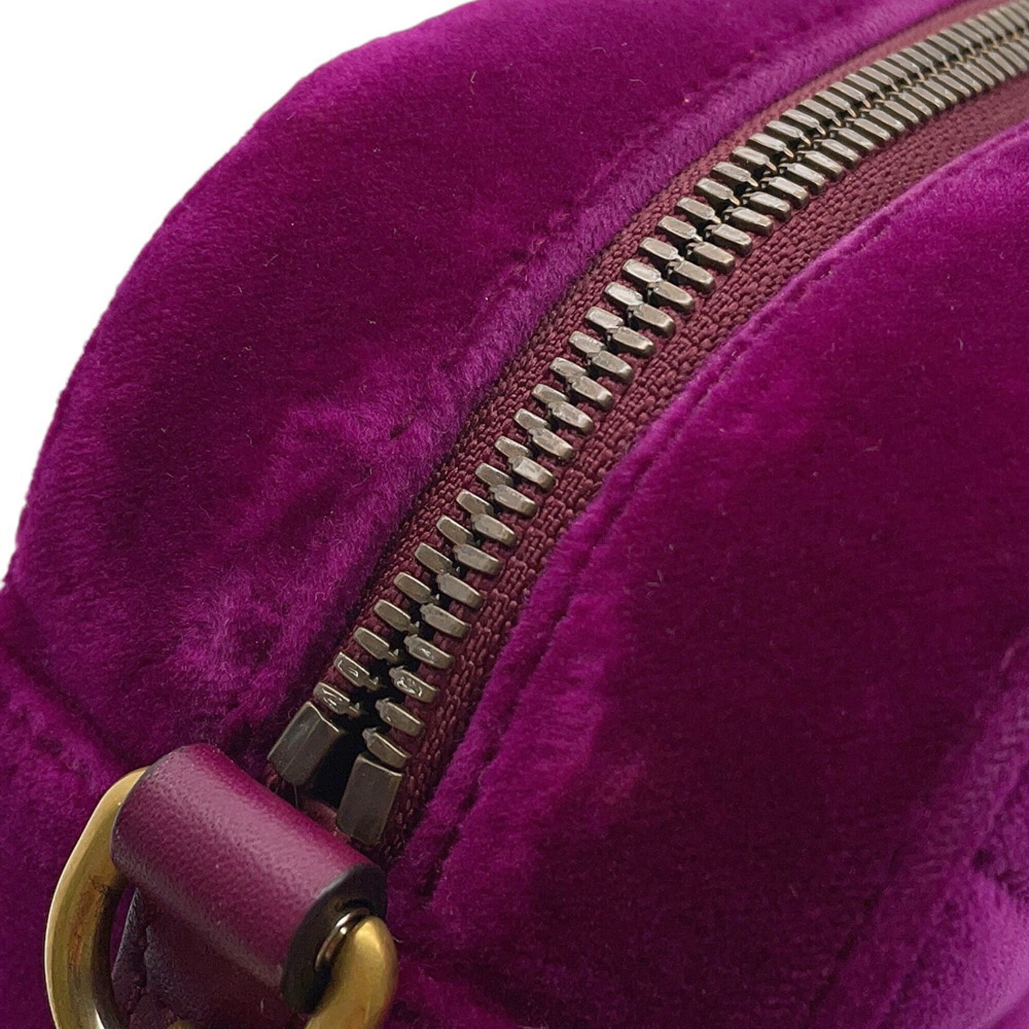 Gucci Gg Marmont Purple Velvet Handbag Shoulder Bag (Pre-Owned)