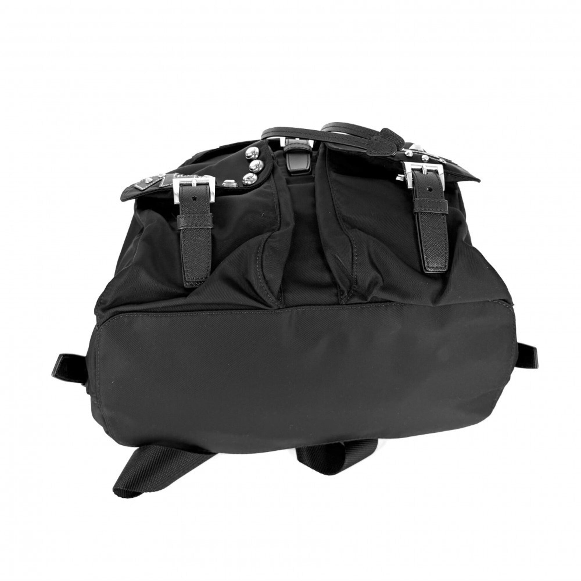 Prada Black White Nylon Leather (Pre-Owned)