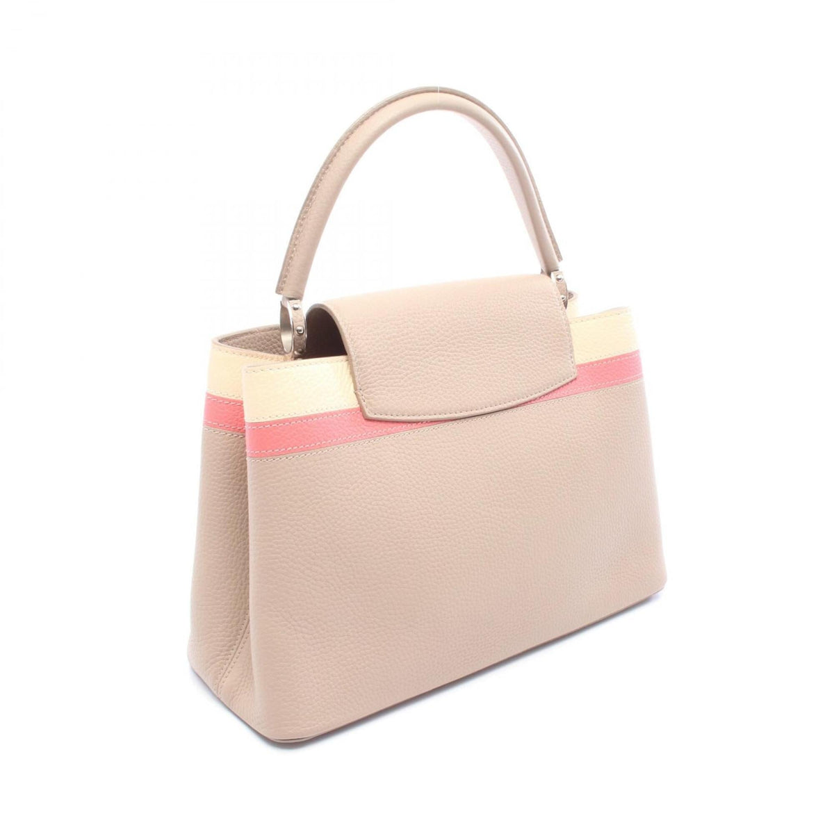 Louis Vuitton Beige Ivory Pink Leather Handbag (Pre-Owned)
