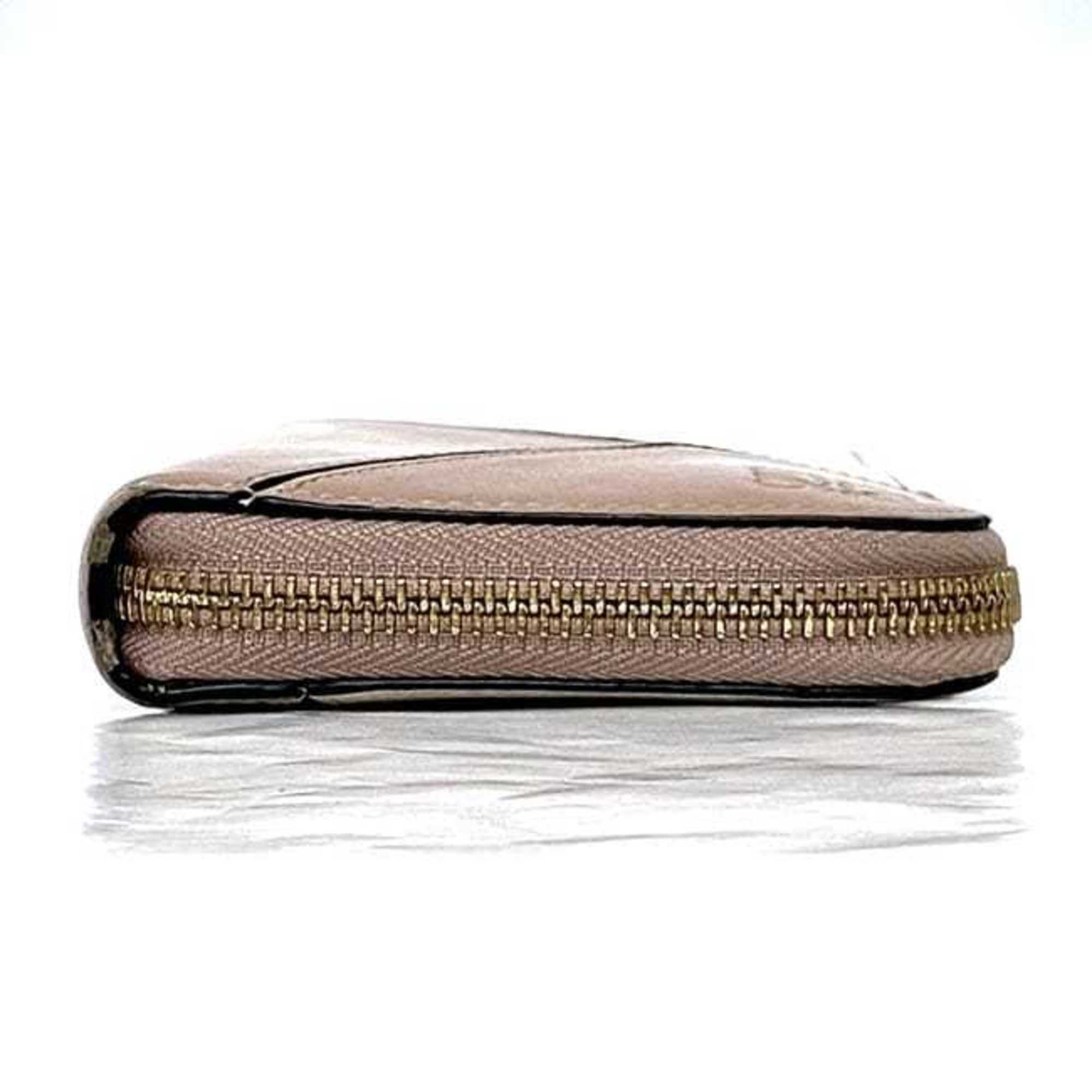 Loewe Pink Beige White Leather Long Wallet (Bi-Fold) (Pre-Owned)