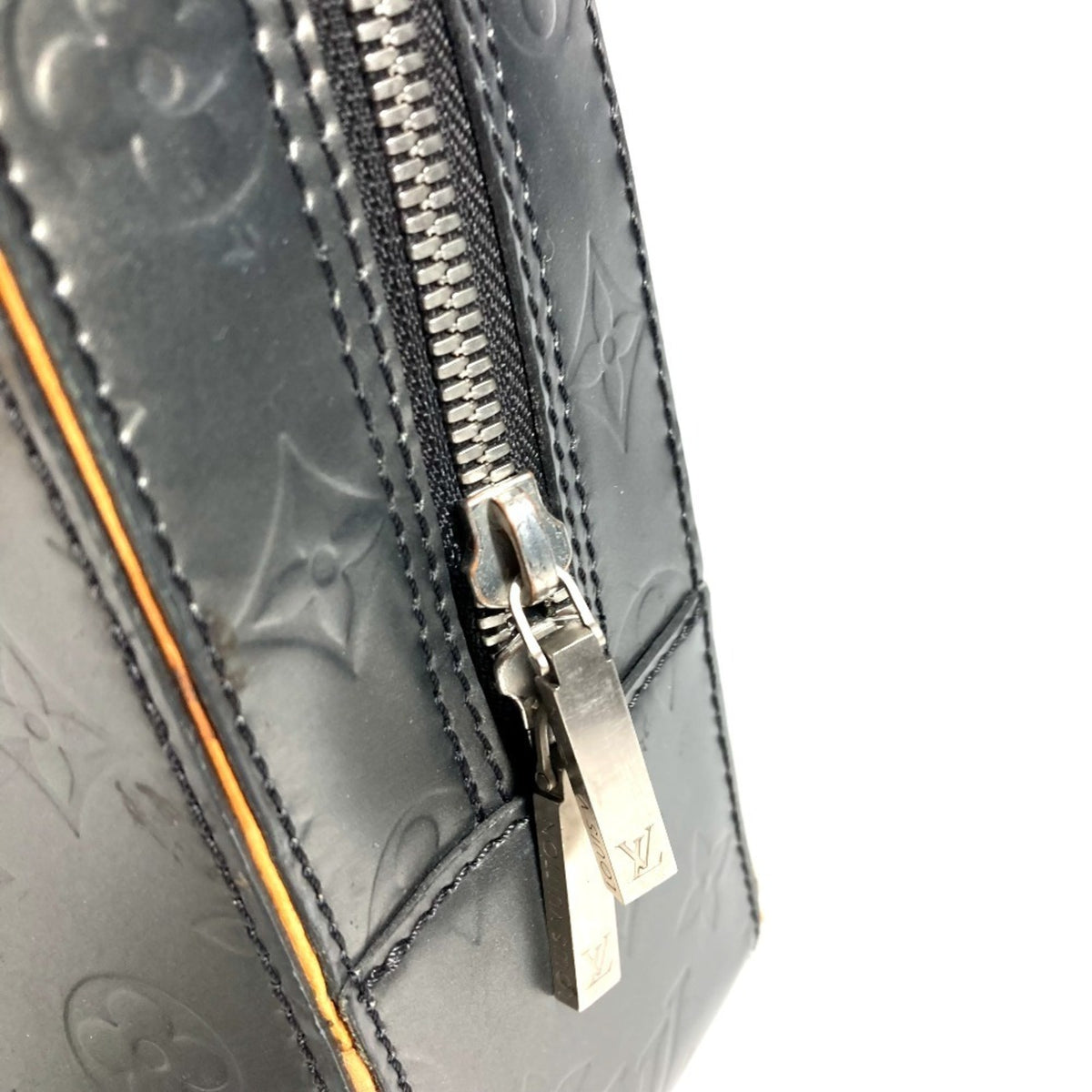 Louis Vuitton Navy Monogram Mat Leather Briefcase Tote Bag (Pre-Owned)