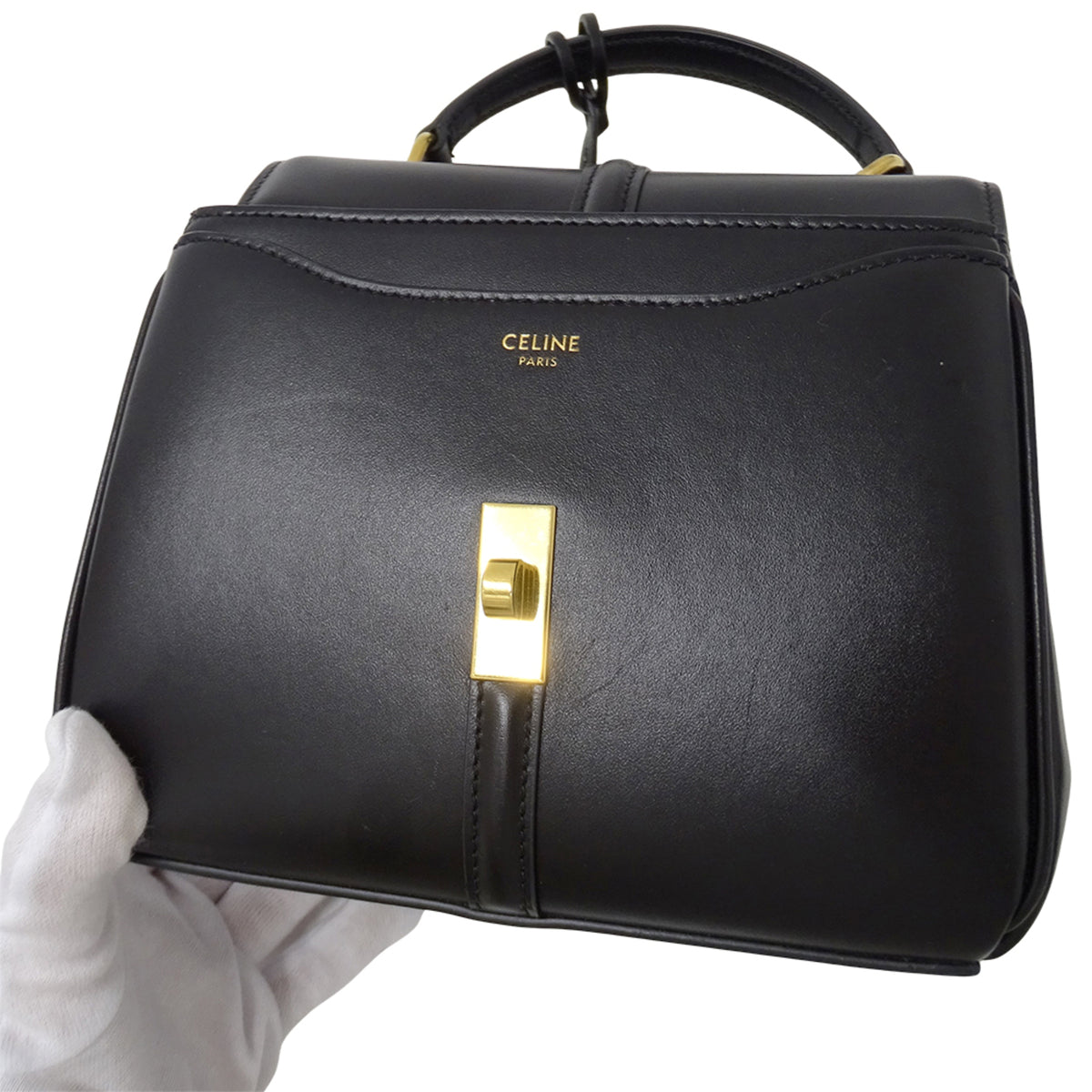 Celine Black Leather Handbag Shoulder Bag (Pre-Owned)
