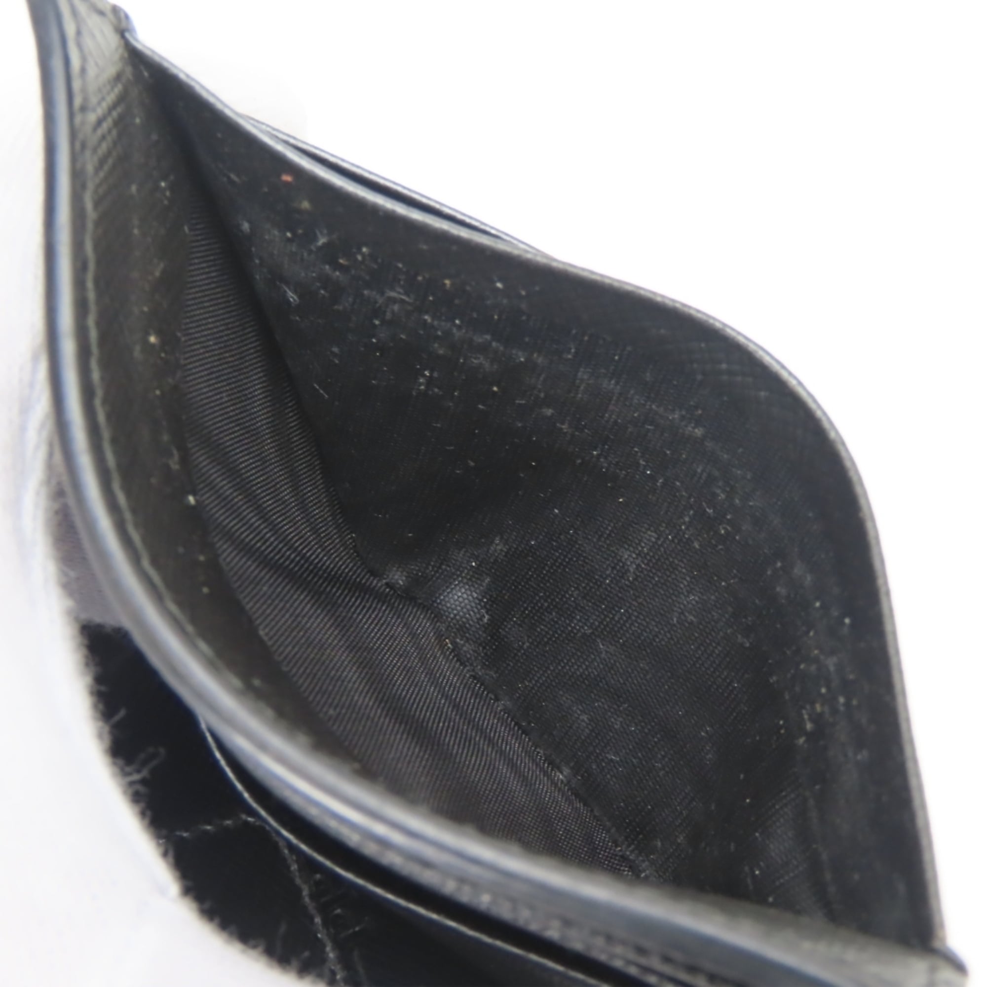 Prada Black Metallic Gray Leather Bill Wallet (Bi-Fold) (Pre-Owned)