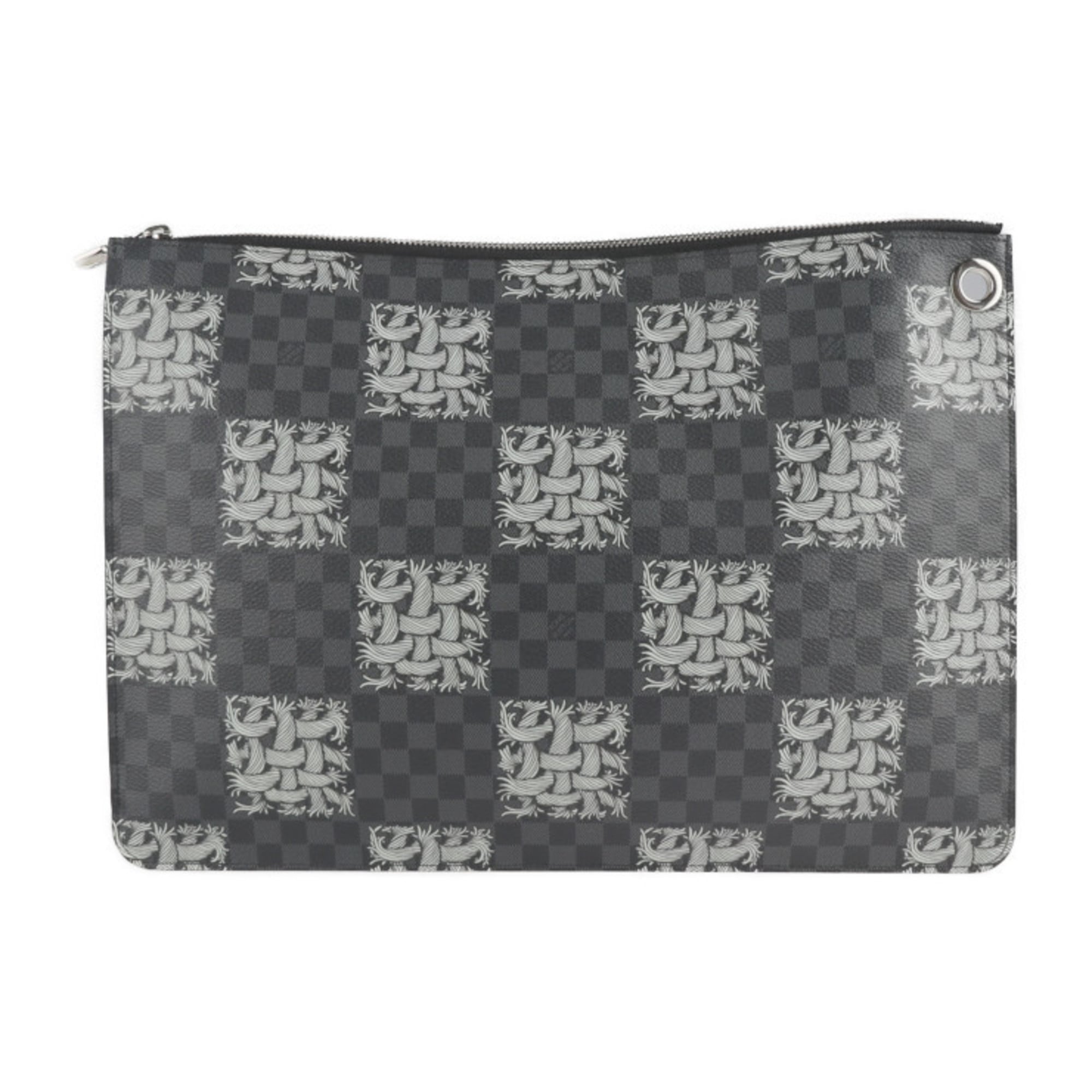 Louis Vuitton Black Gray Damier Graphite Clutch Bag (Pre-Owned)