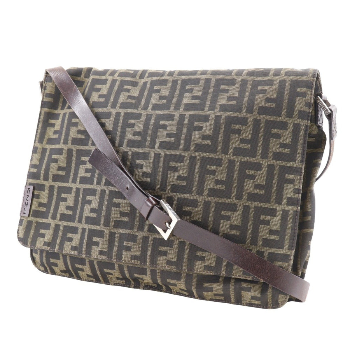 Fendi Brown Nylon Canvas Shoulder Bag (Pre-Owned)