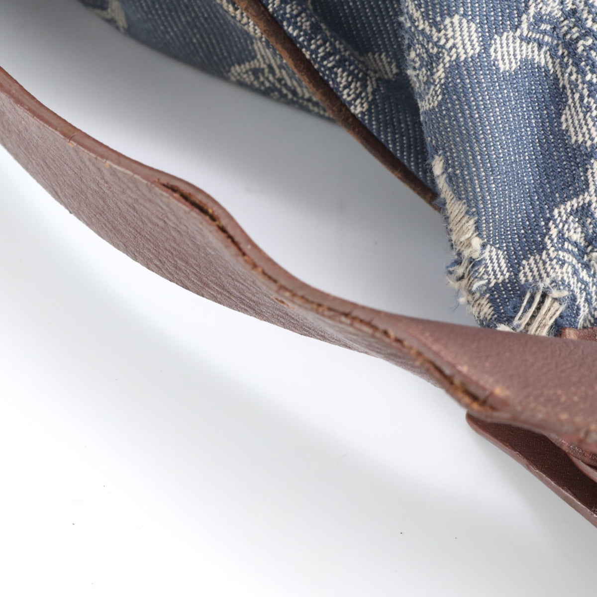 Celine Blue Leather Canvas Crossbody Bag Shoulder Bag (Pre-Owned)