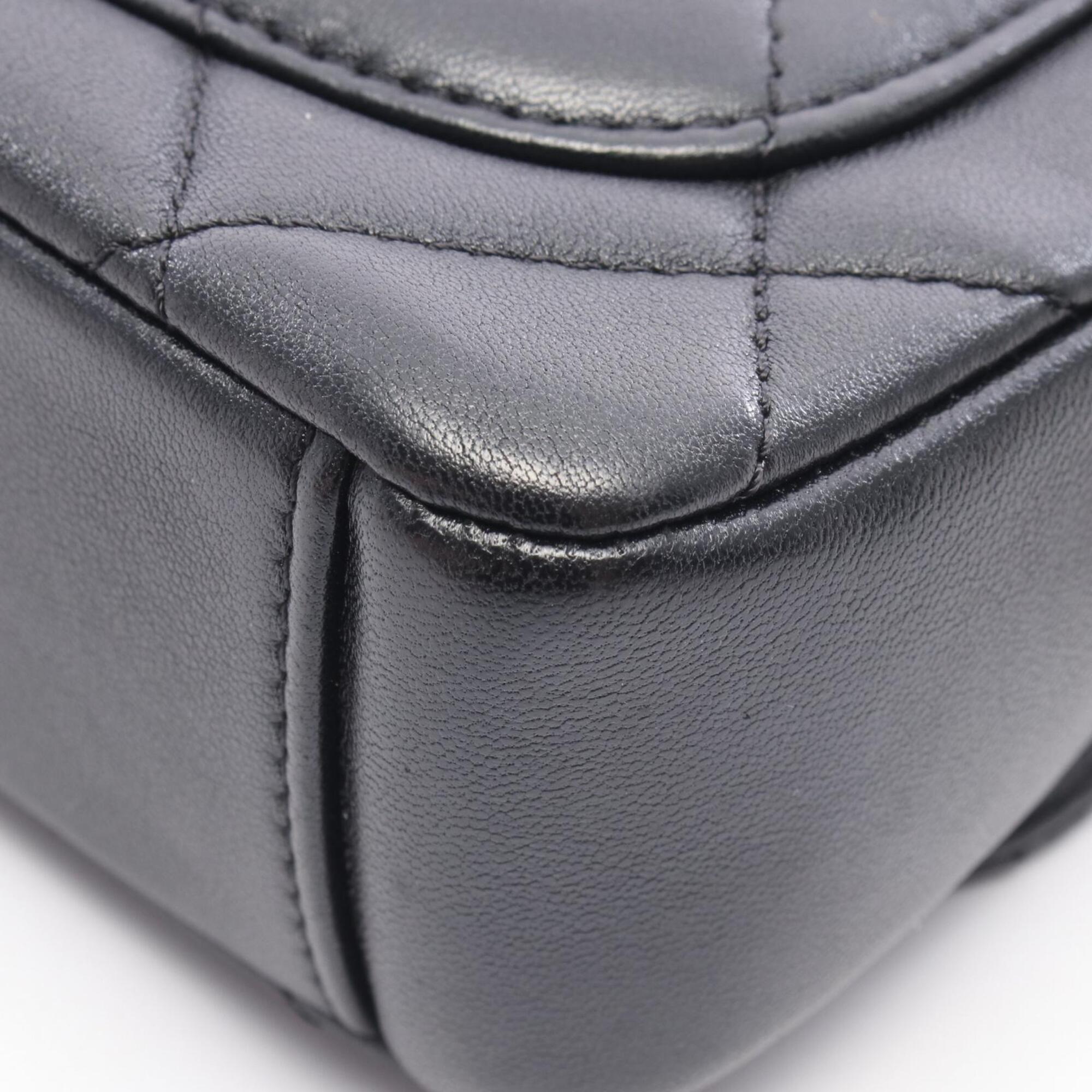Chanel Black Leather Handbag Shoulder Bag (Pre-Owned)