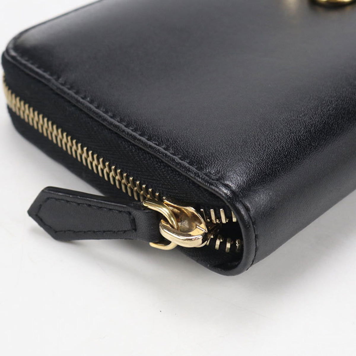 Fendi Black Leather Long Wallet (Bi-Fold) (Pre-Owned)