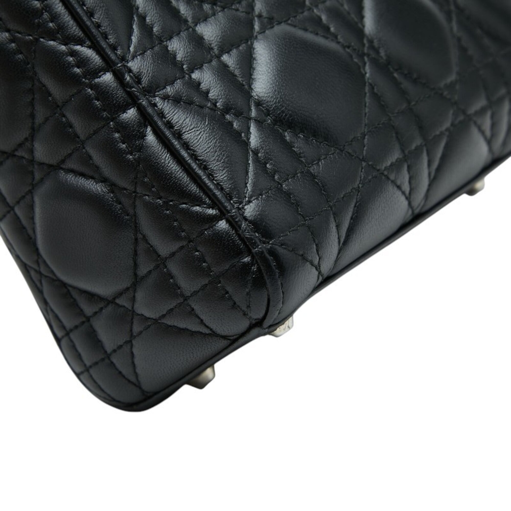 Christian Dior Black Leather Handbag Shoulder Bag (Pre-Owned)