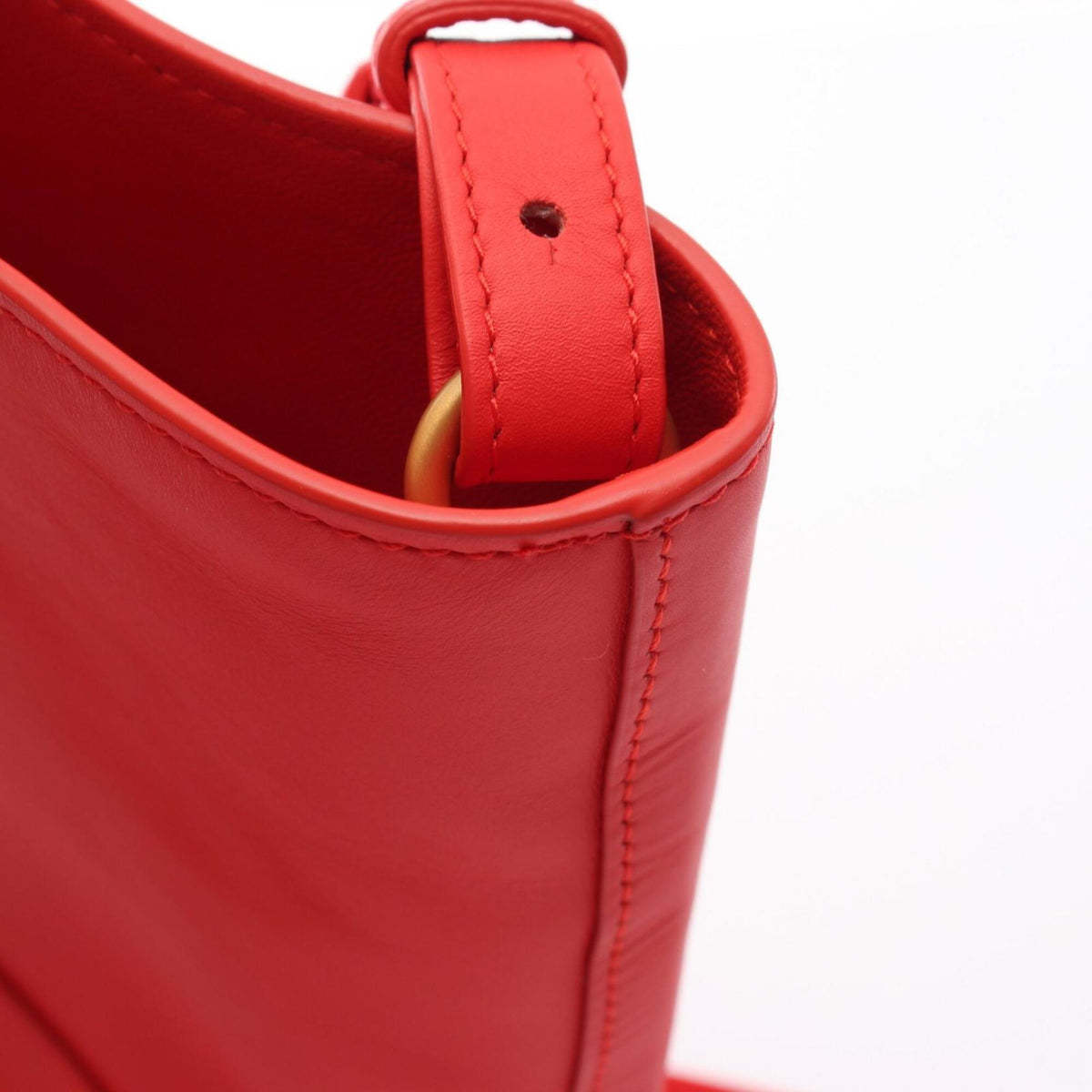 Bottega Veneta Red Color Leather Handbag Shoulder Bag (Pre-Owned)