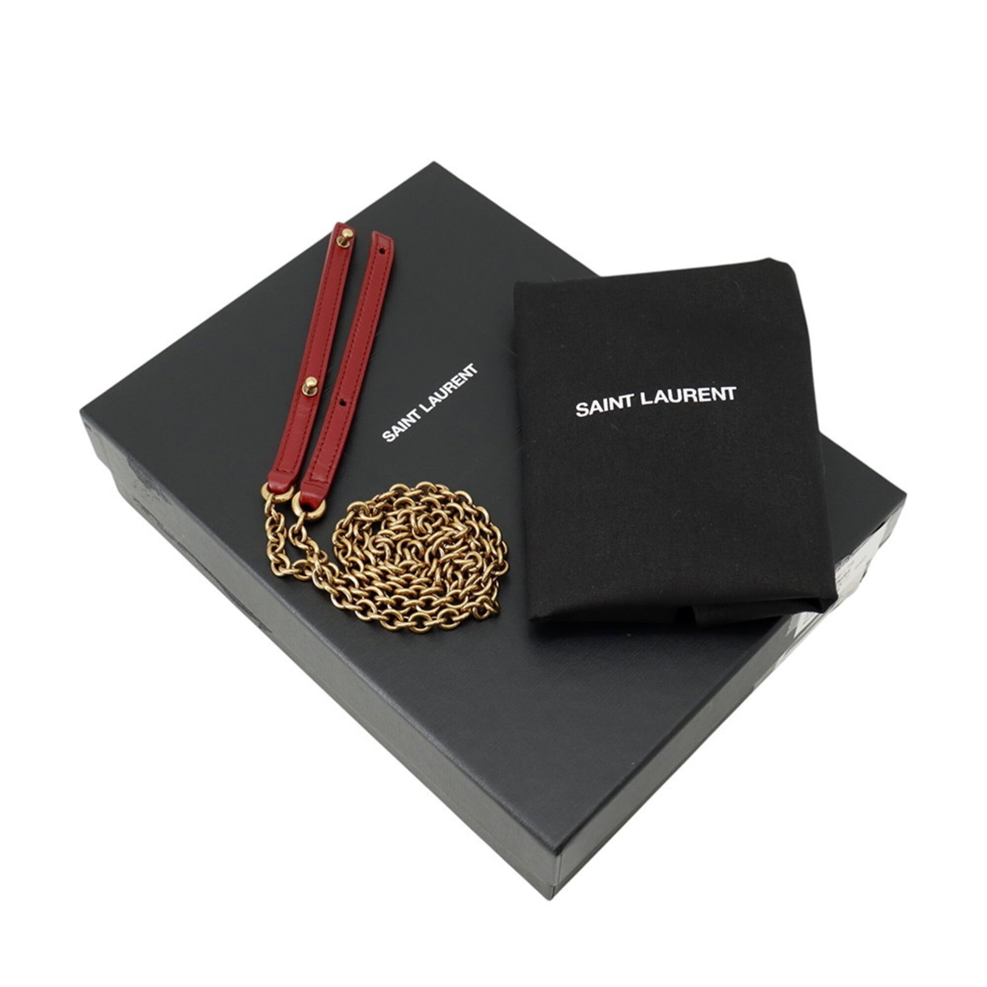 Yves Saint Laurent Leather Chain/Shoulder Wallet (Pre-Owned)