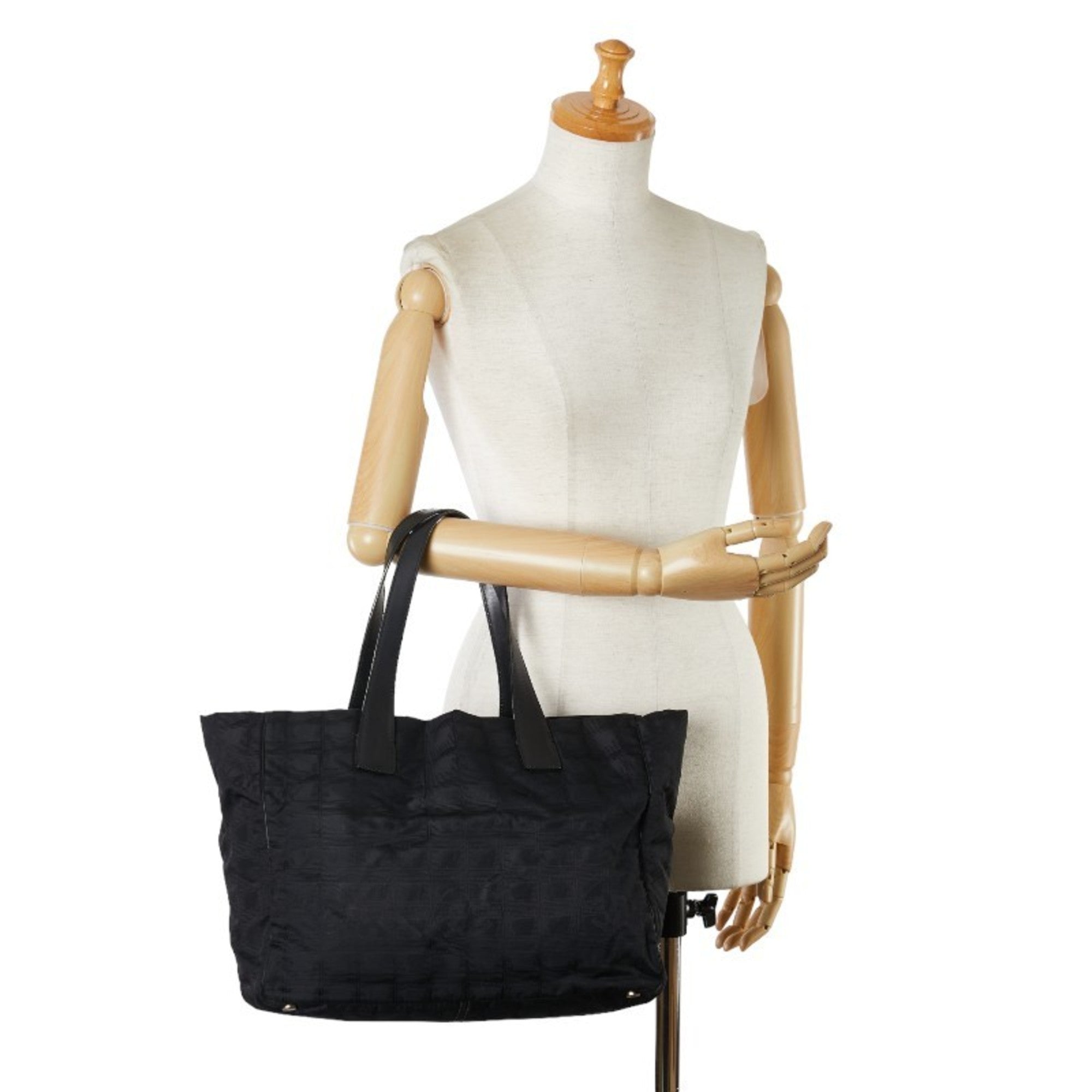 Chanel New Travel Line Black New Travel Line Pochette Pouch Tote Bag (Pre-Owned)