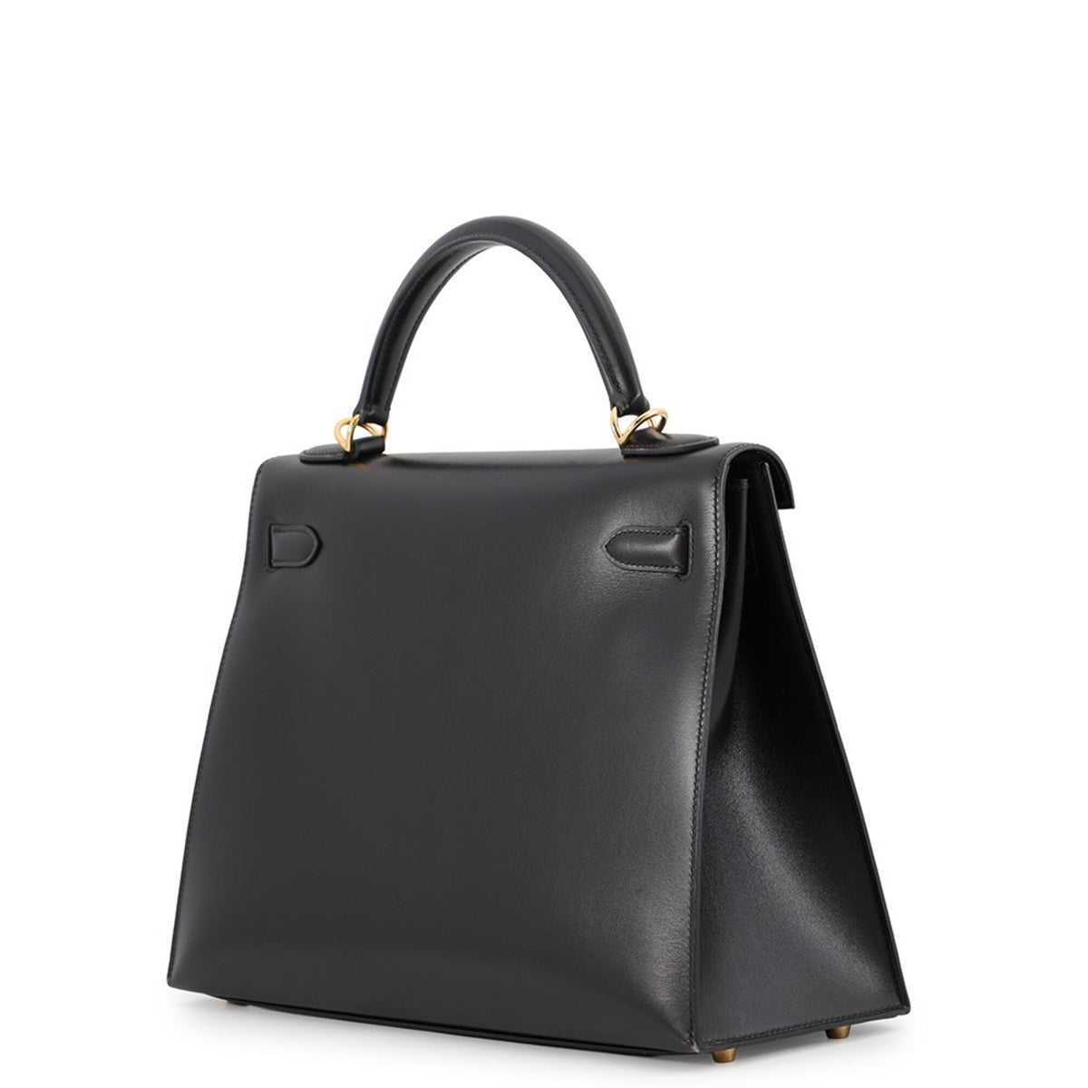 Hermes Kelly Black Box Calf Leather Handbag (Pre-Owned)