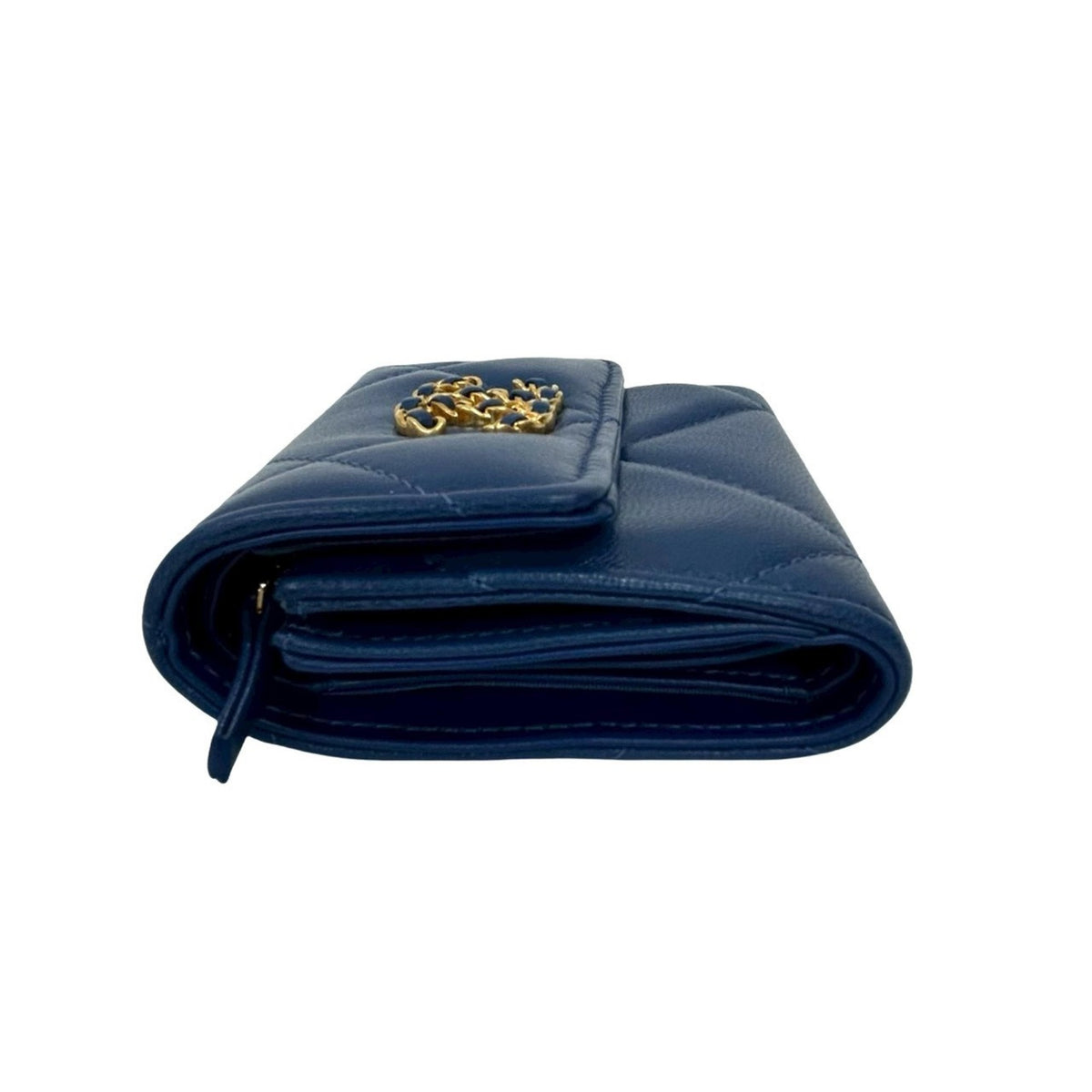 Chanel Blue Leather Wallet (Bi-Fold) (Pre-Owned)