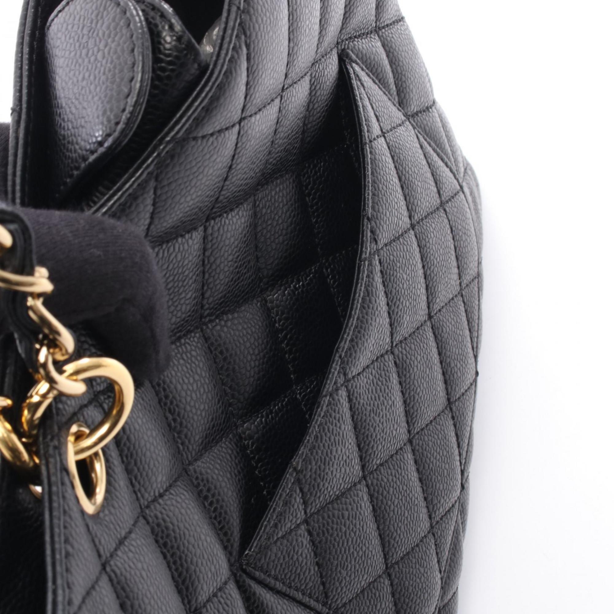 Chanel Black Leather Handbag Tote Bag (Pre-Owned)