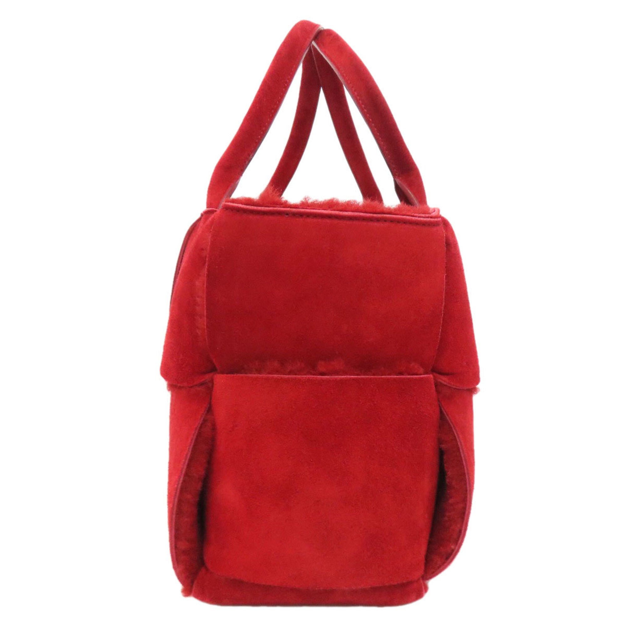 Bottega Veneta Red Color Suede Handbag (Pre-Owned)