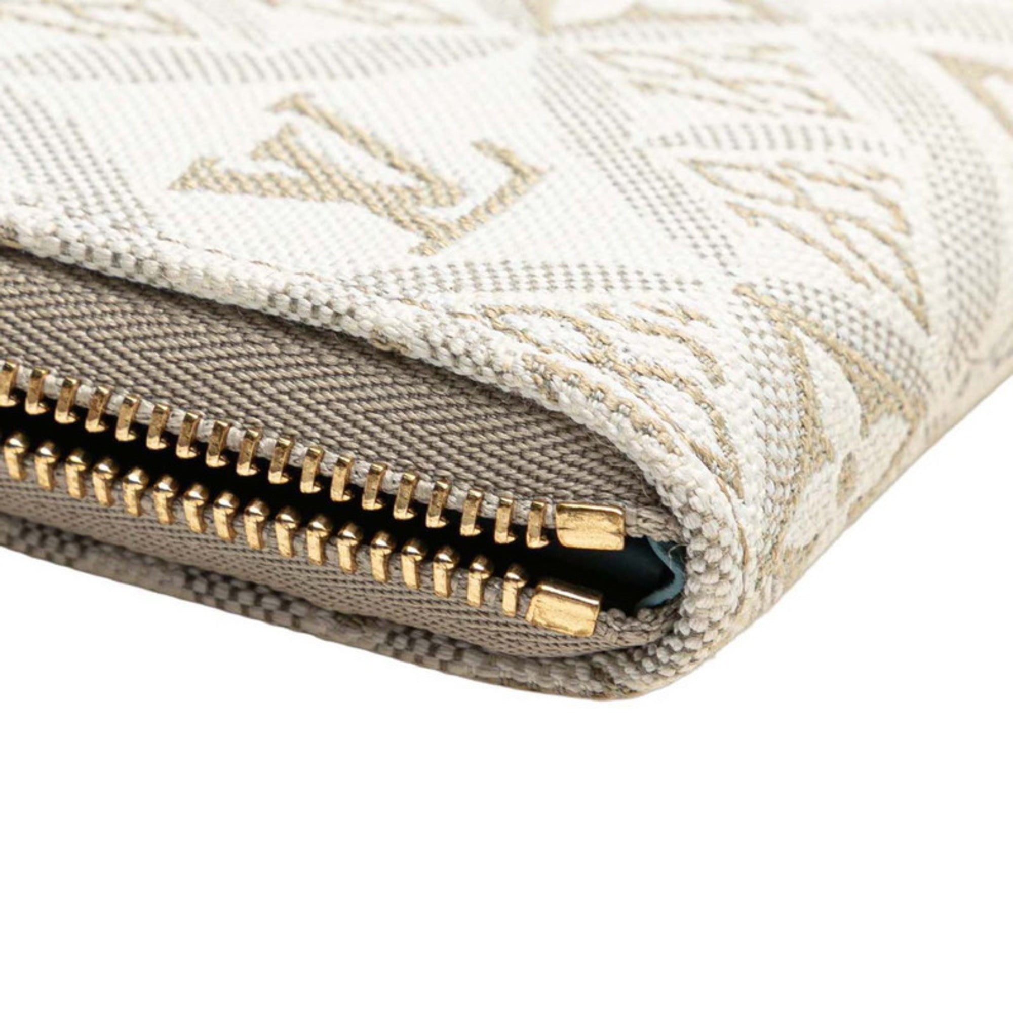 Louis Vuitton Monogram Beige White Canvas Leather Coin Purse/Coin Case (Pre-Owned)