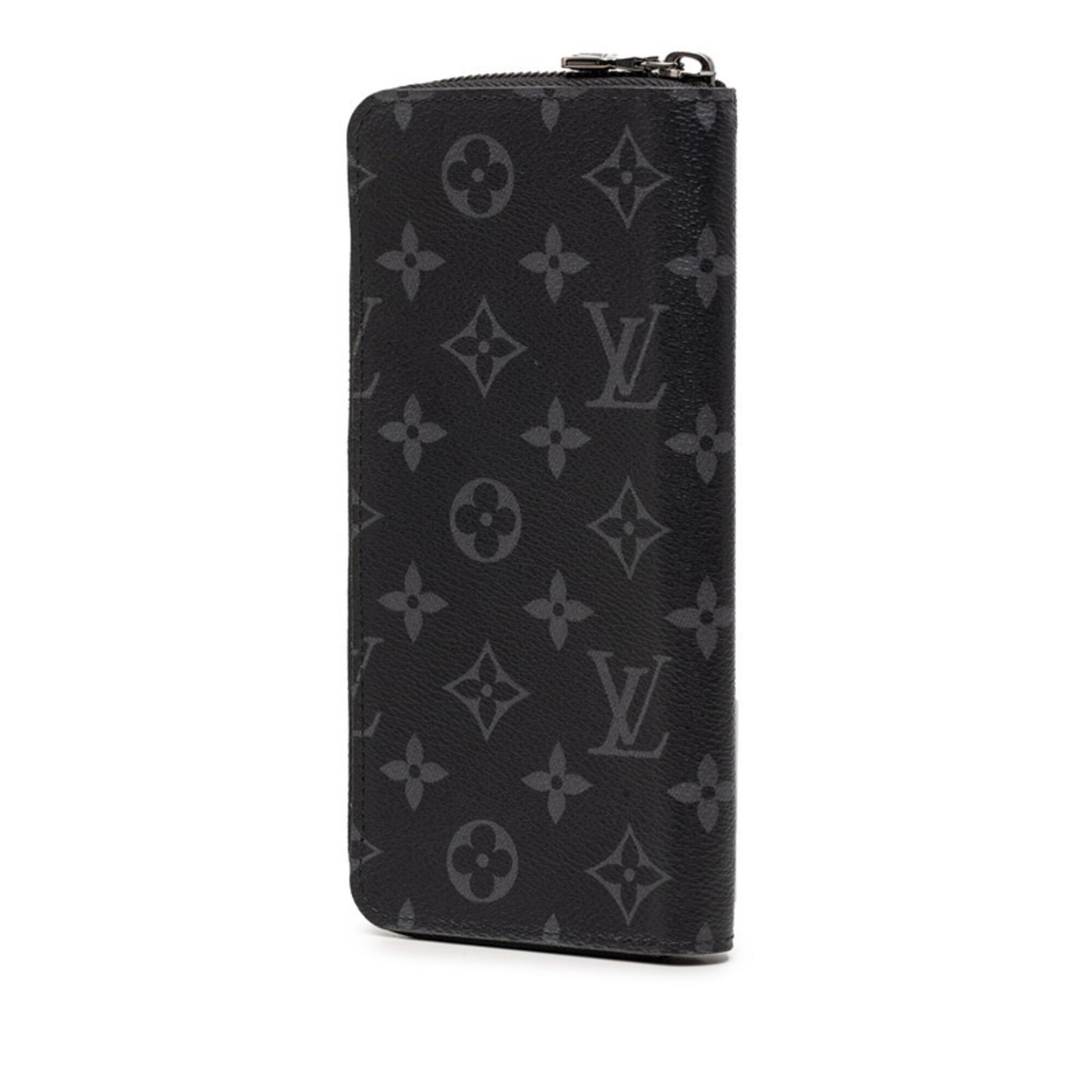 Louis Vuitton Black Gray Pvc Leather Long Wallet (Bi-Fold) (Pre-Owned)