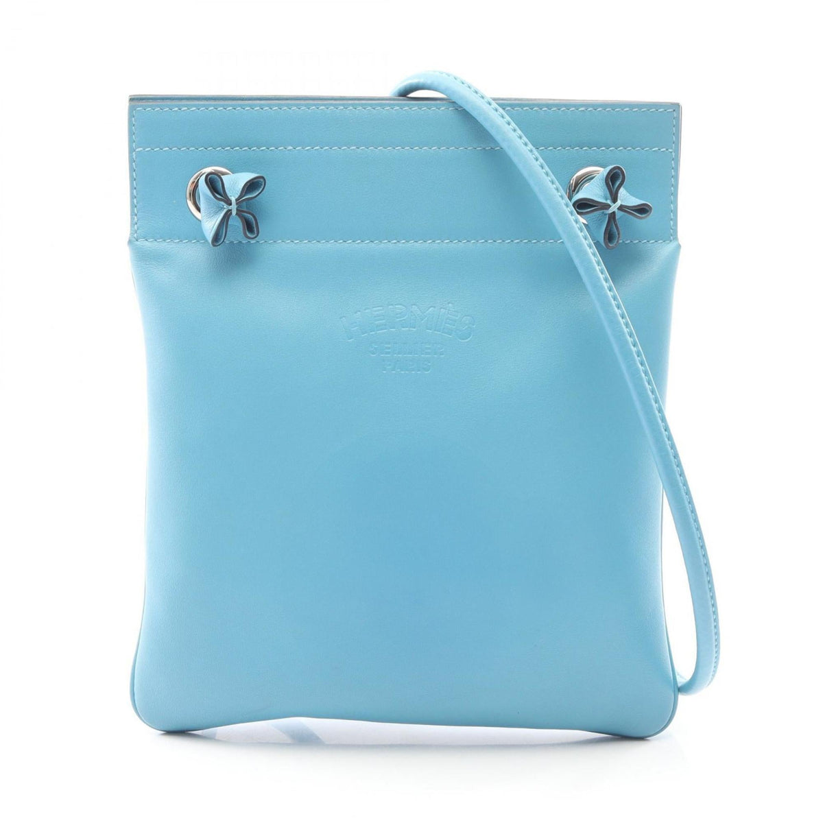 Hermes Blue Swift Leather Handbag Shoulder Bag (Pre-Owned)