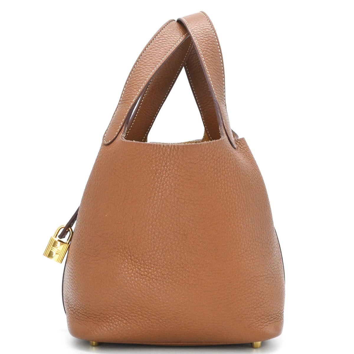 Hermes Picotin Gold Taurillon Clemence Leather Handbag (Pre-Owned)