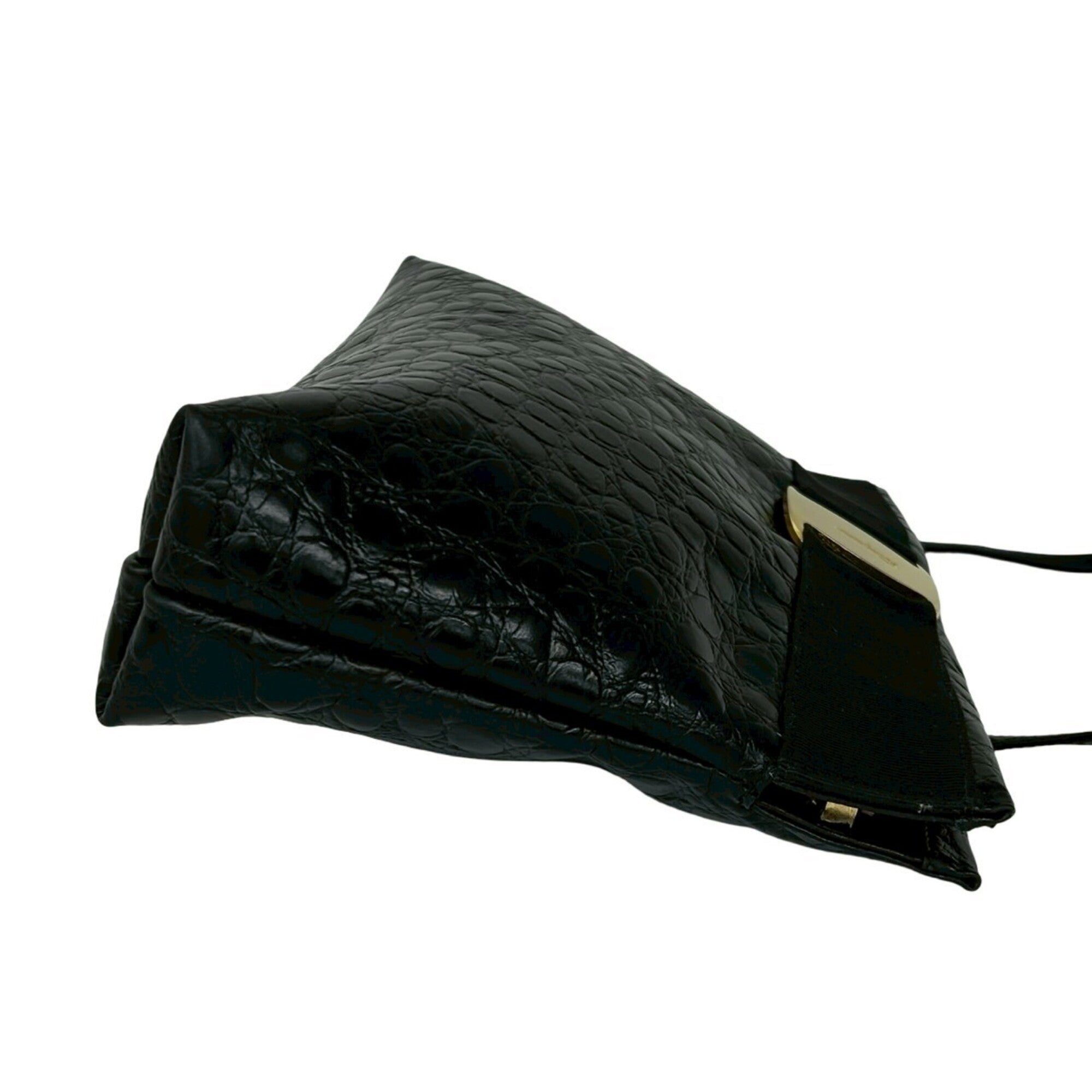 Salvatore Ferragamo Black Leather Shoulder Bag (Pre-Owned)