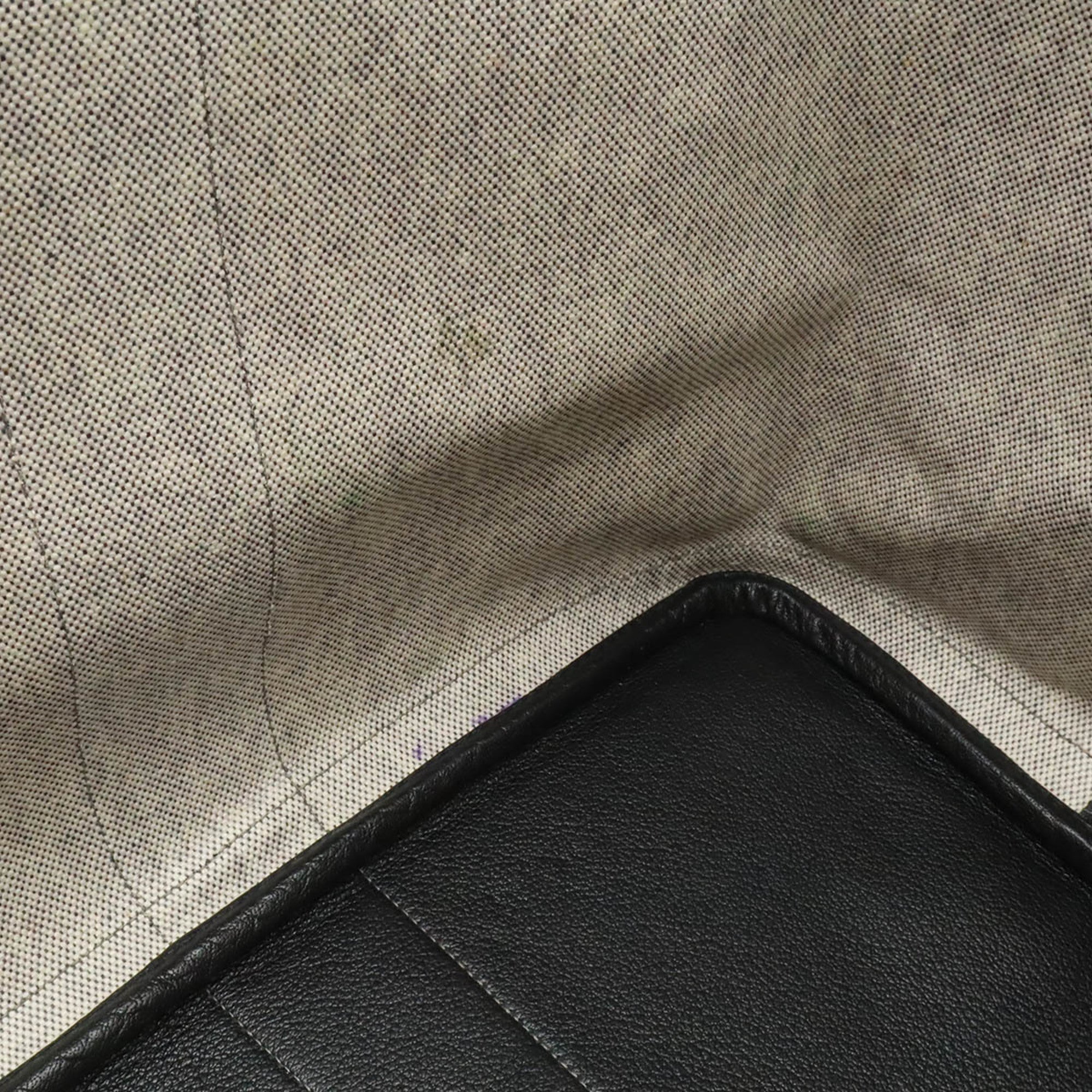 Hermes Black Gray Toile H Leather Handbag Shoulder Bag Tote Bag (Pre-Owned)