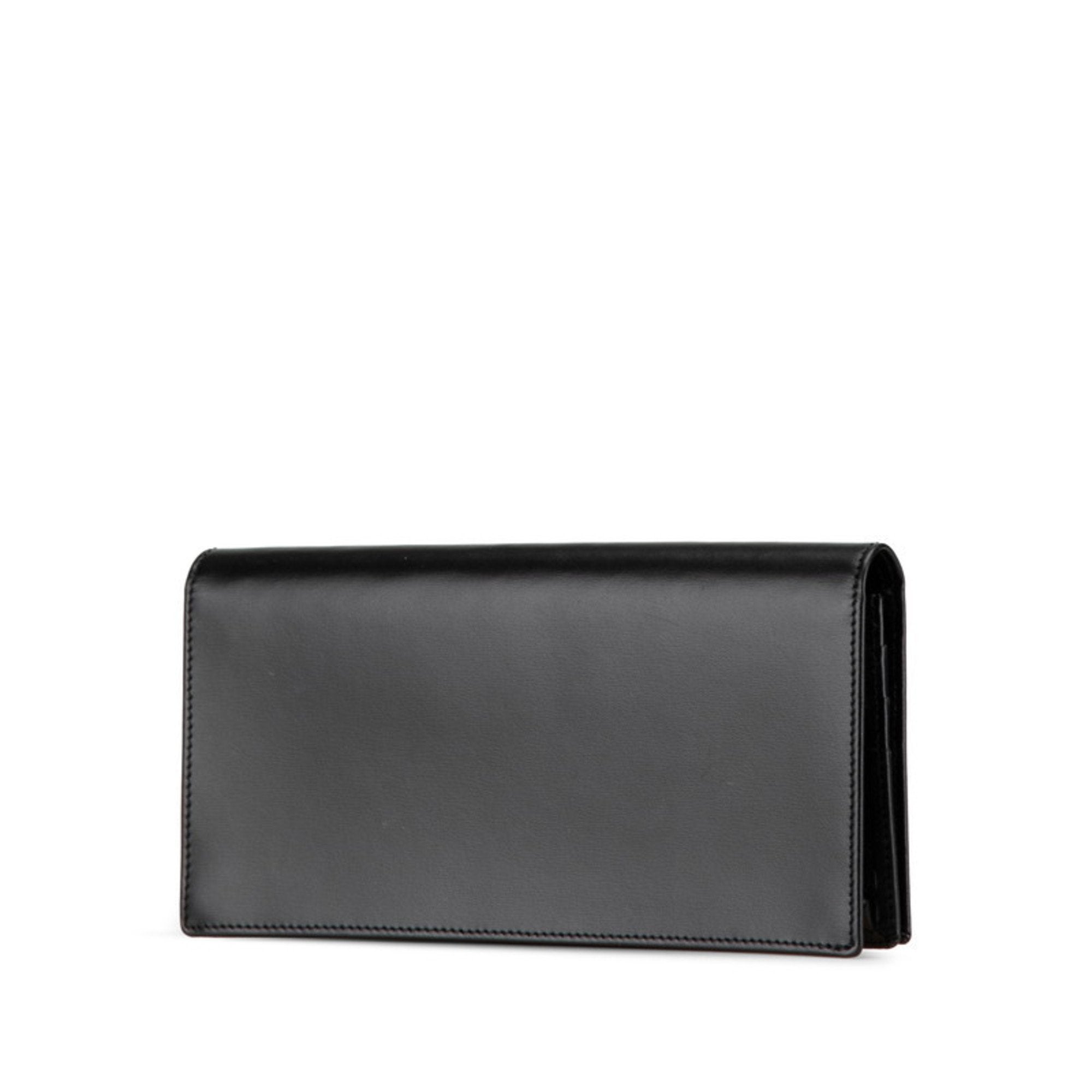 Cartier Black Leather Long Wallet (Bi-Fold) (Pre-Owned)