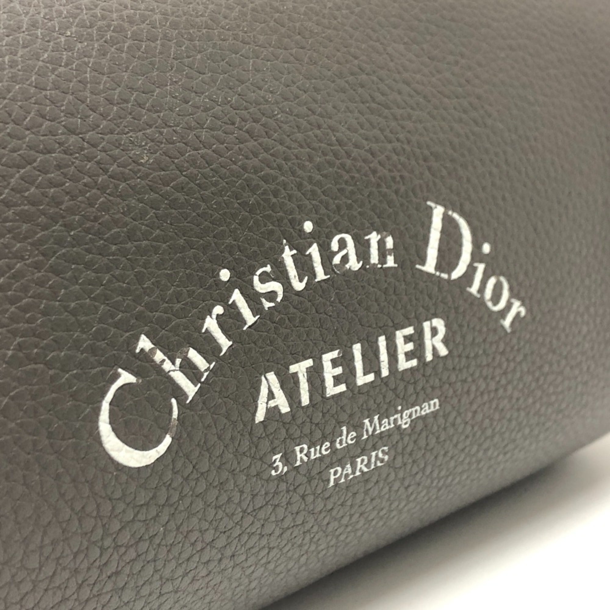 Christian Dior Gray Leather Shoulder Bag (Pre-Owned)