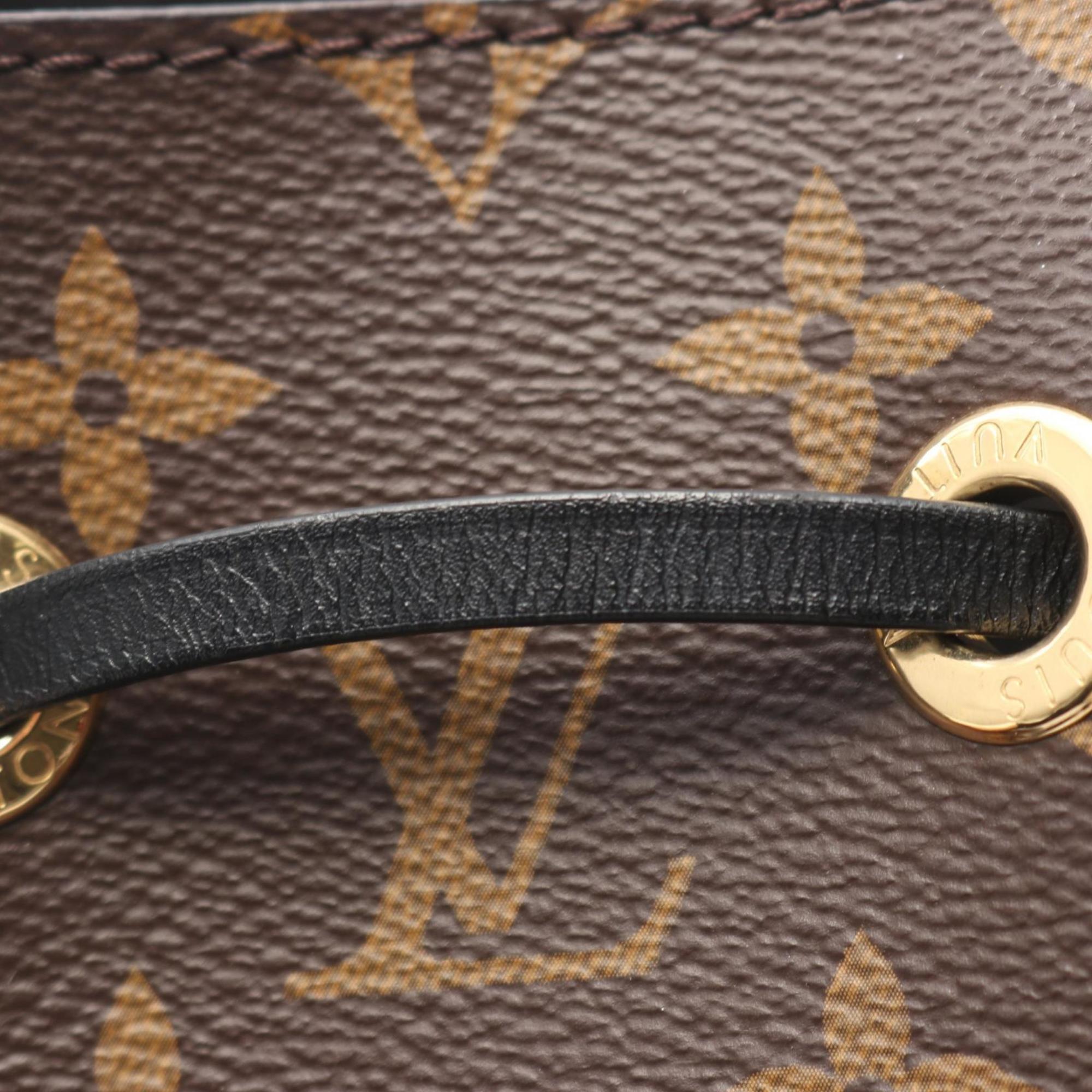 Louis Vuitton Black Brown Noir Coated Canvas Leather Handbag Shoulder Bag (Pre-Owned)