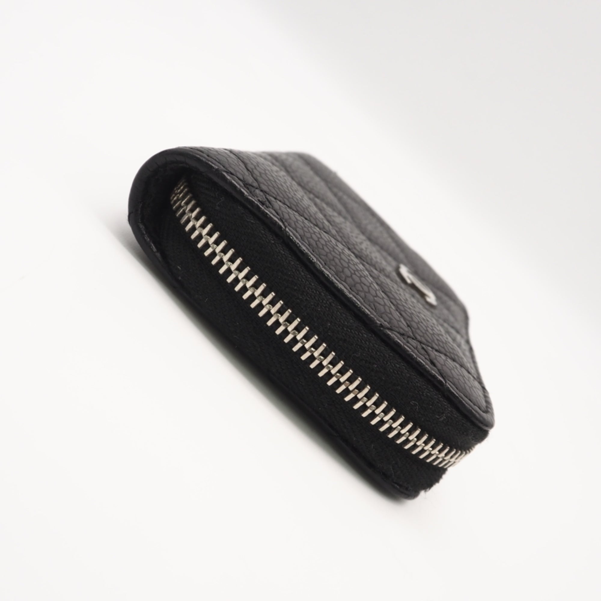 Chanel Black Grained Calfskin Coin Purse/Coin Case (Pre-Owned)