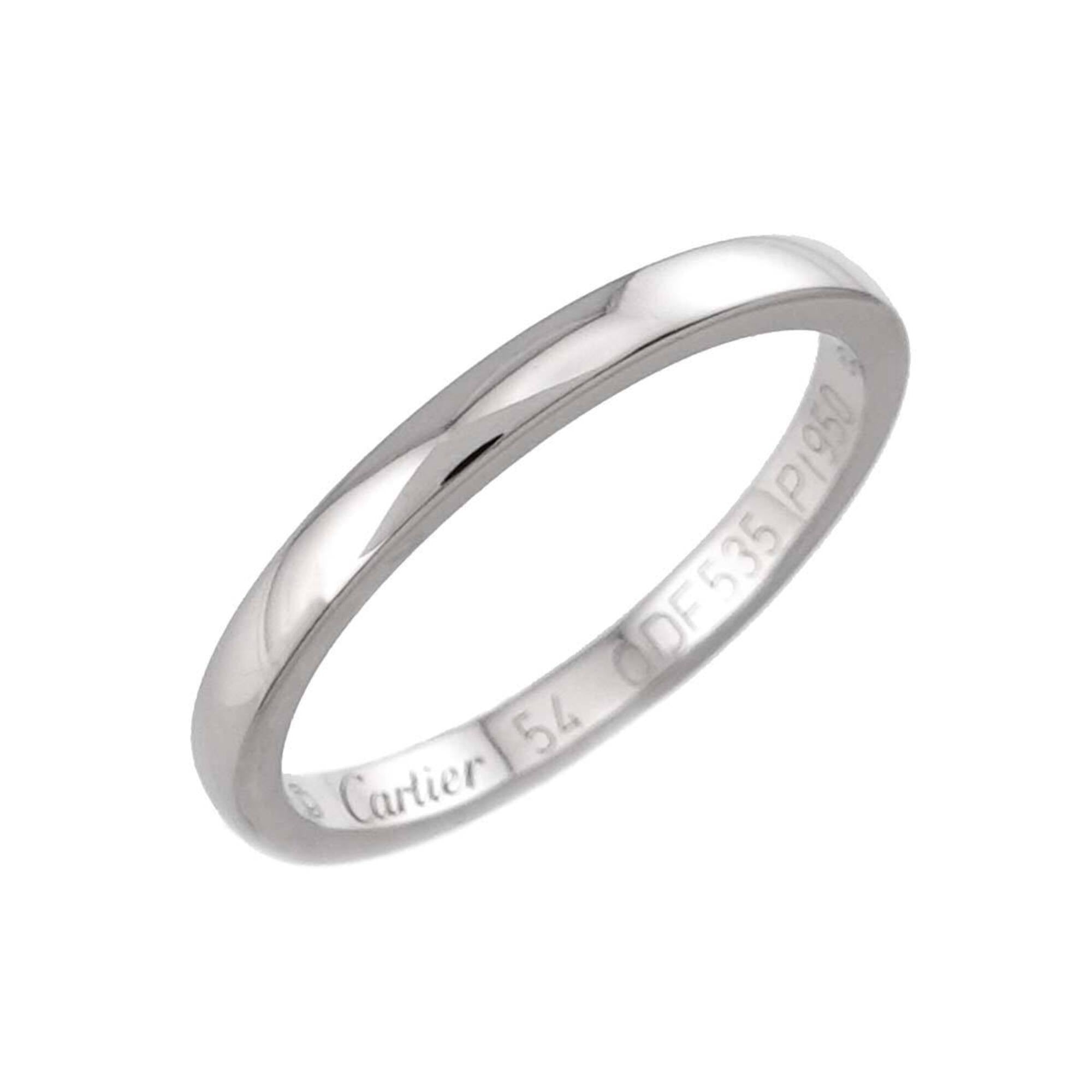 Cartier Silver Platinum 950 Band Ring (Pre-Owned)