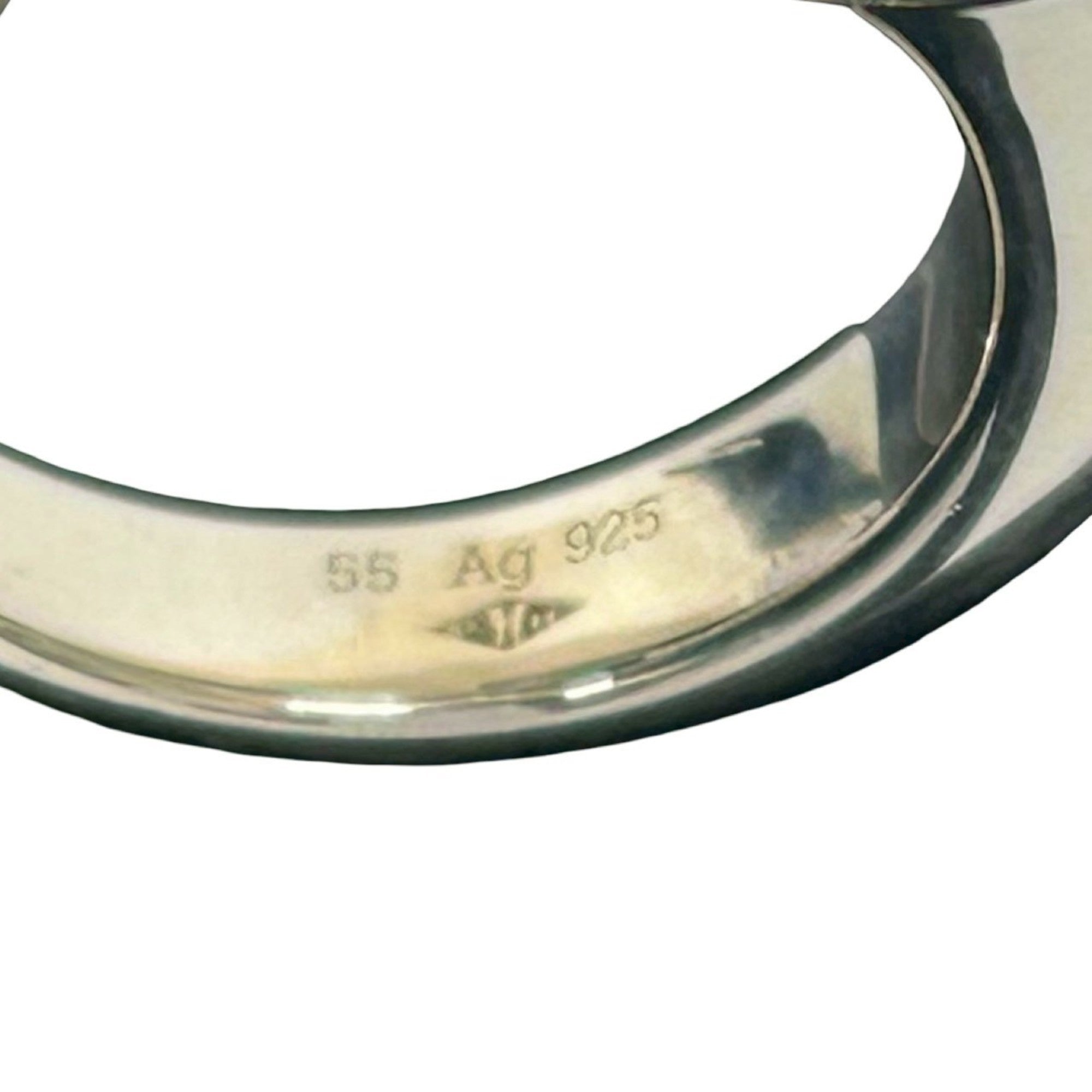 Hermes Silver Silver 925 Band Ring (Pre-Owned)